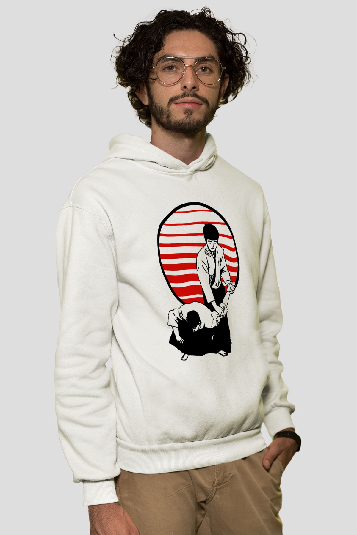 Aikido Beyaz Unisex Hoodie