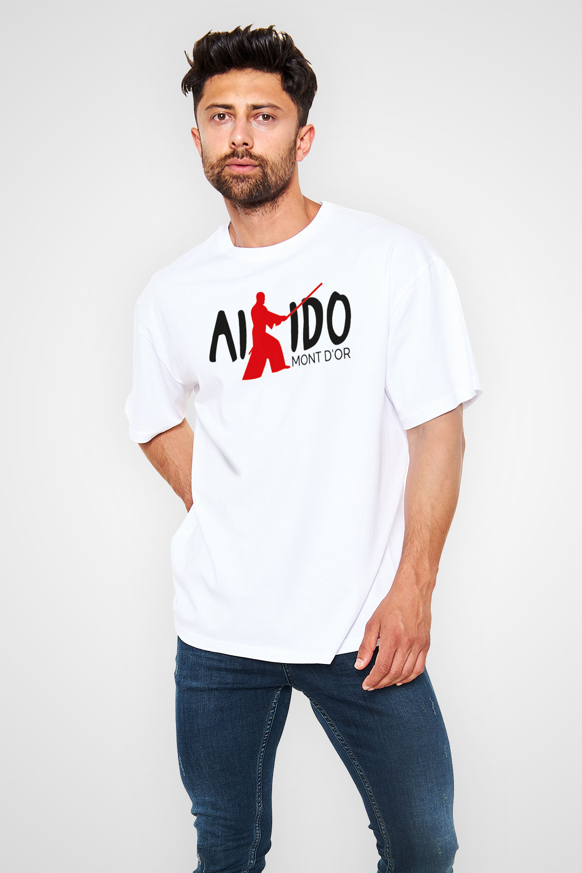 Aikido Beyaz Unisex Oversize Tişört T-Shirt
