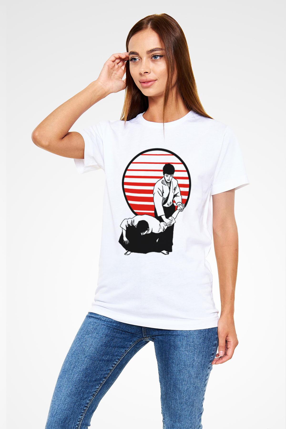 Aikido Beyaz Unisex Tişört T-Shirt - TişörtFabrikası
