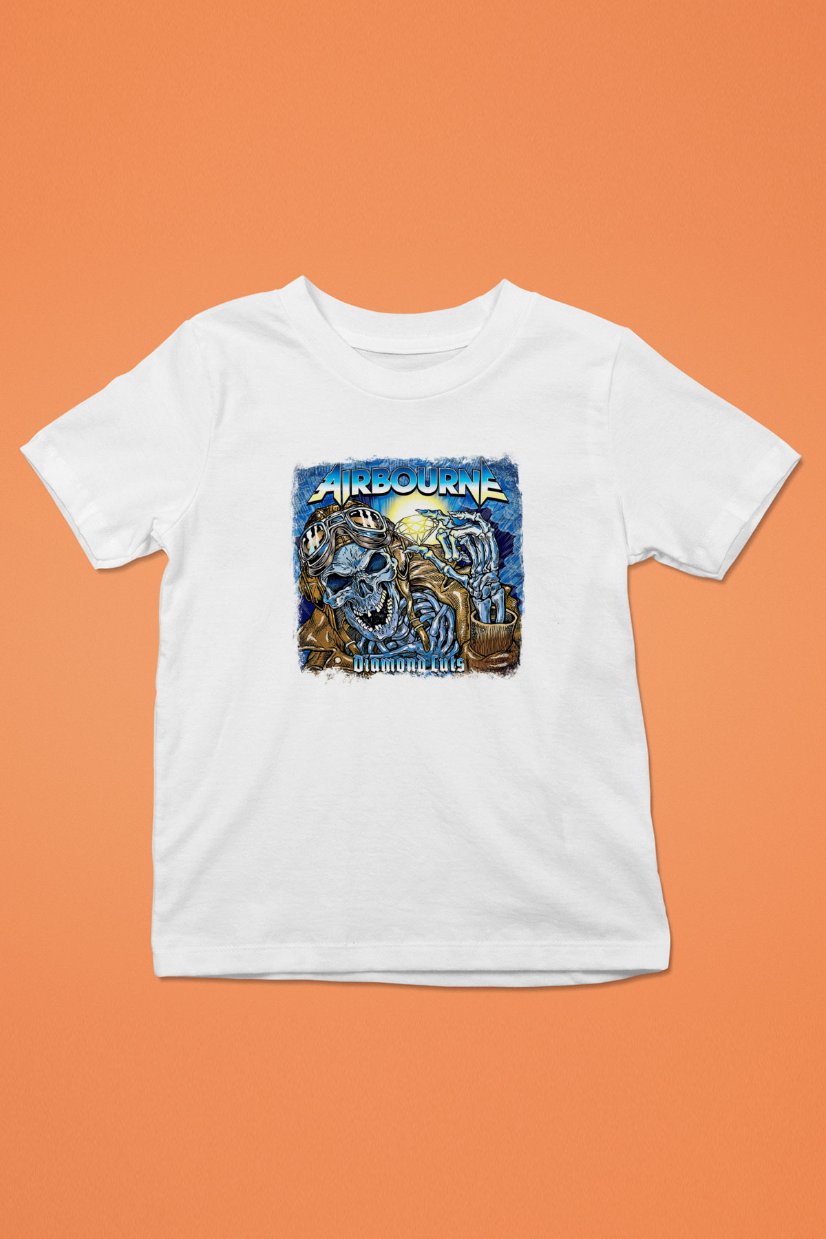 Airbourne Baskılı Unisex Beyaz Çocuk Tişört