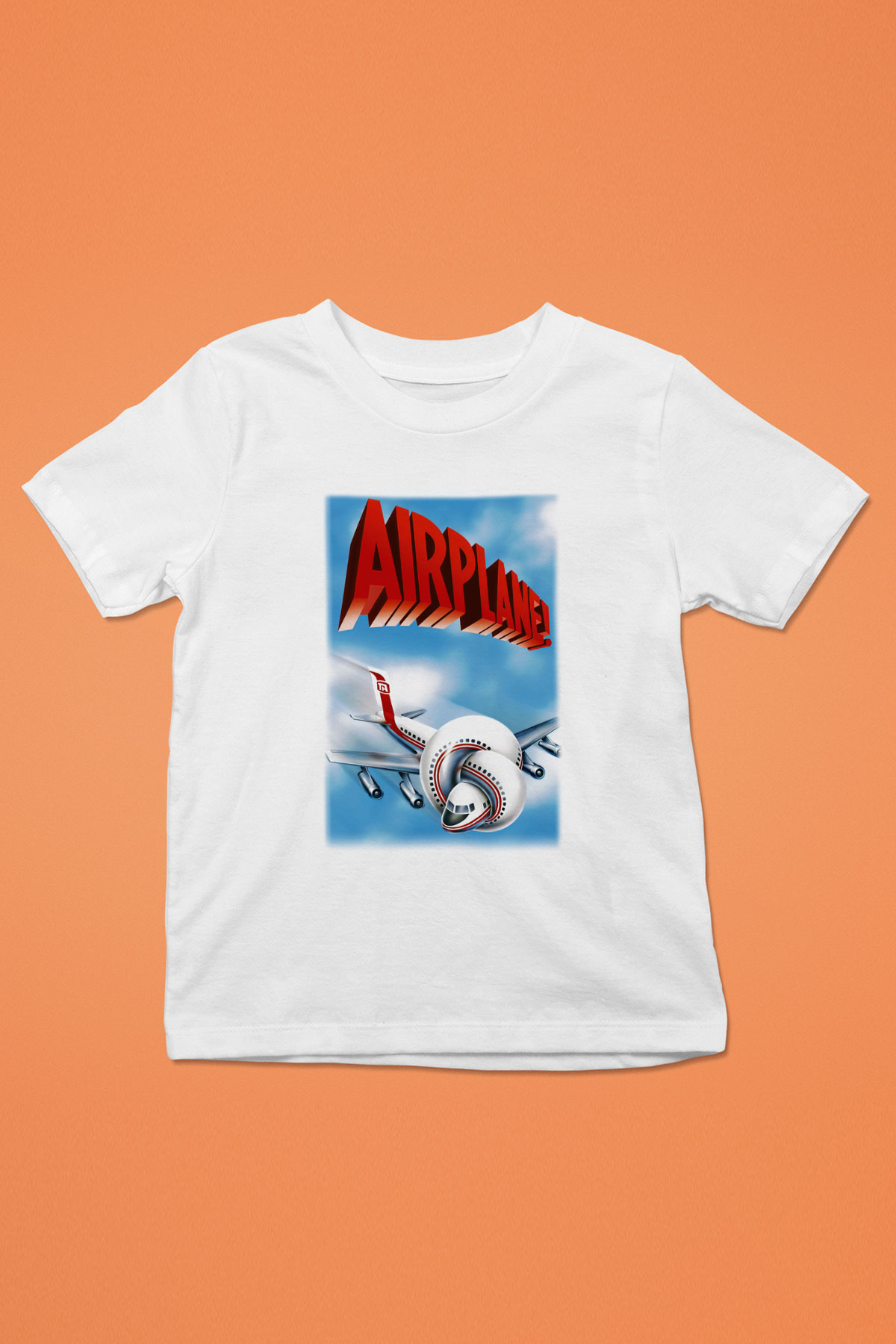 Airplane Baskılı Beyaz Unisex Çocuk Tişört