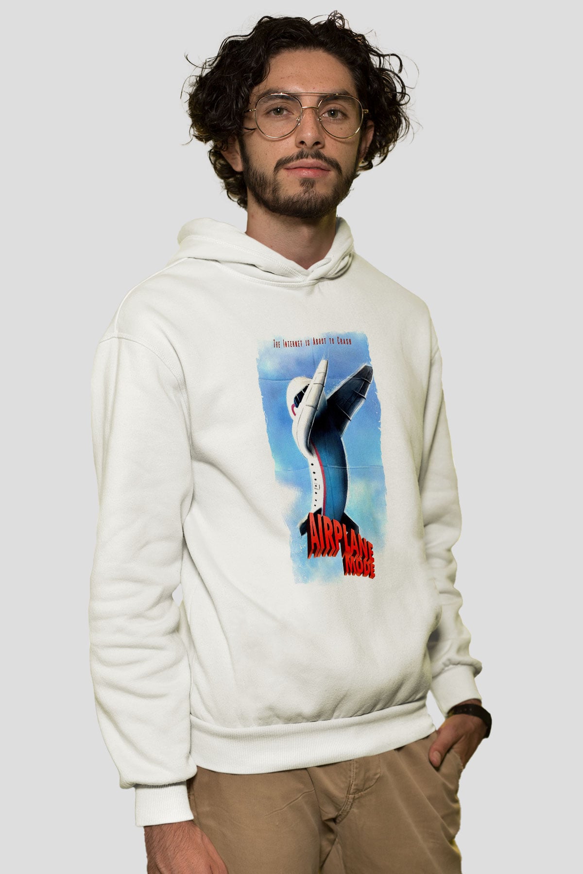Airplane Beyaz Unisex Hoodie