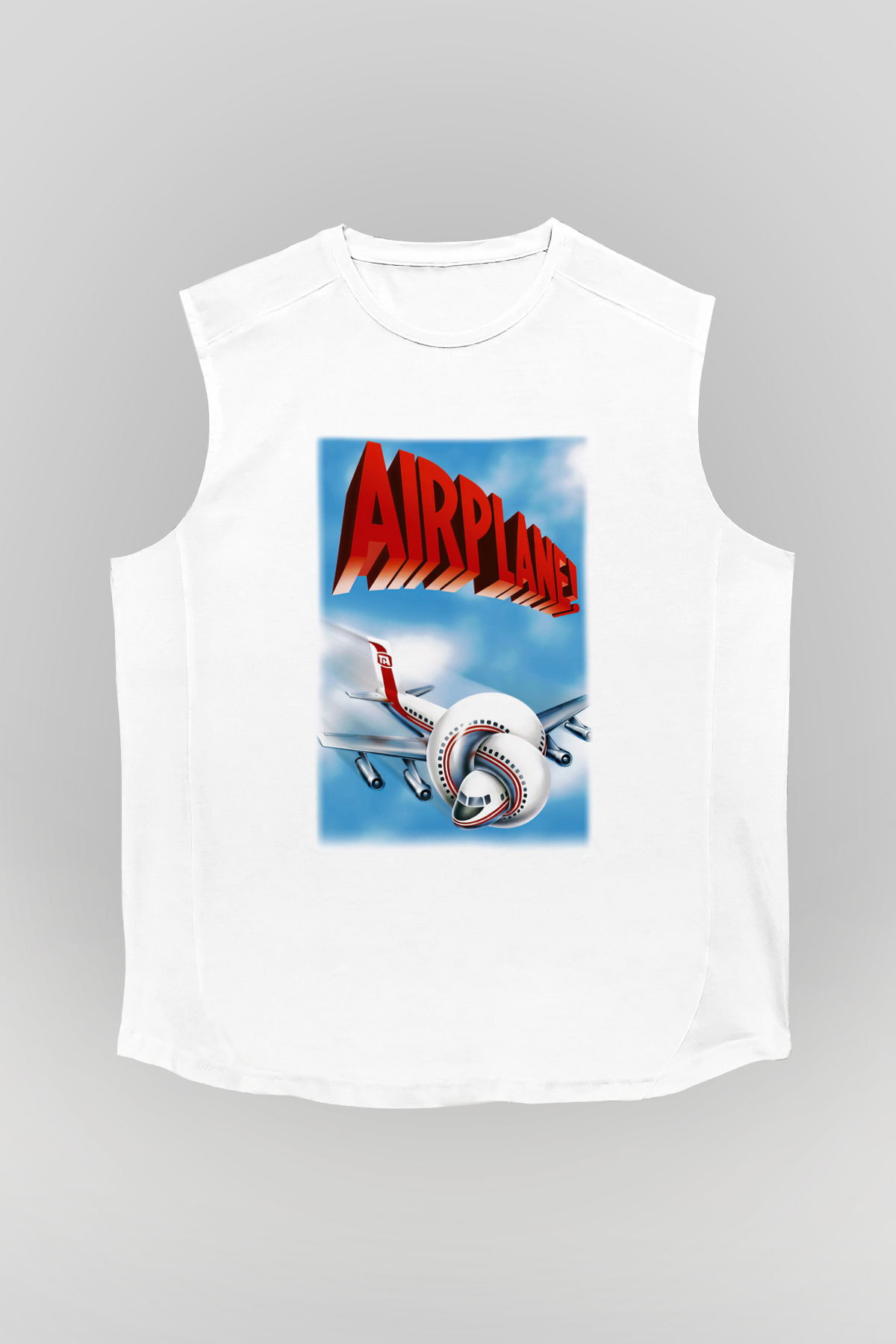 Airplane Beyaz Unisex Kolsuz Tişört