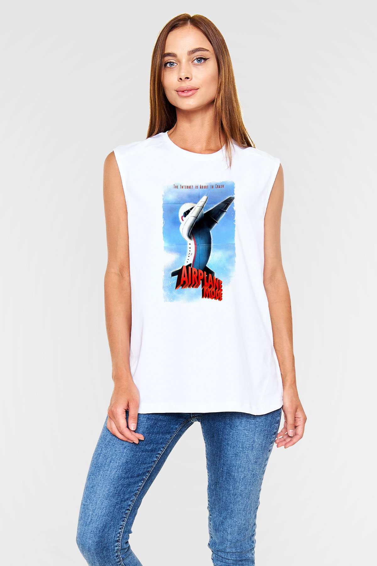 Airplane Beyaz Unisex  Kolsuz Tişört