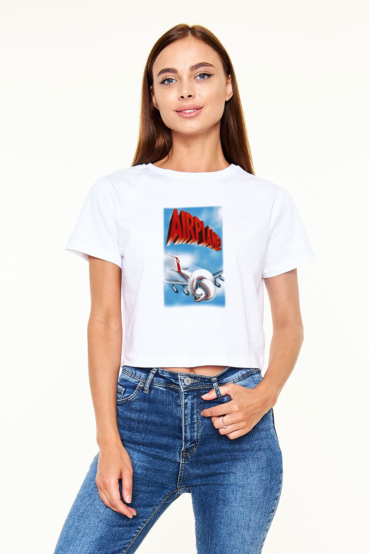 Airplane Beyaz Unisex Oversize Tişört