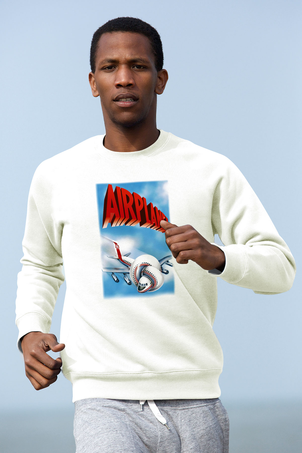Airplane Beyaz Unisex Sweatshirt