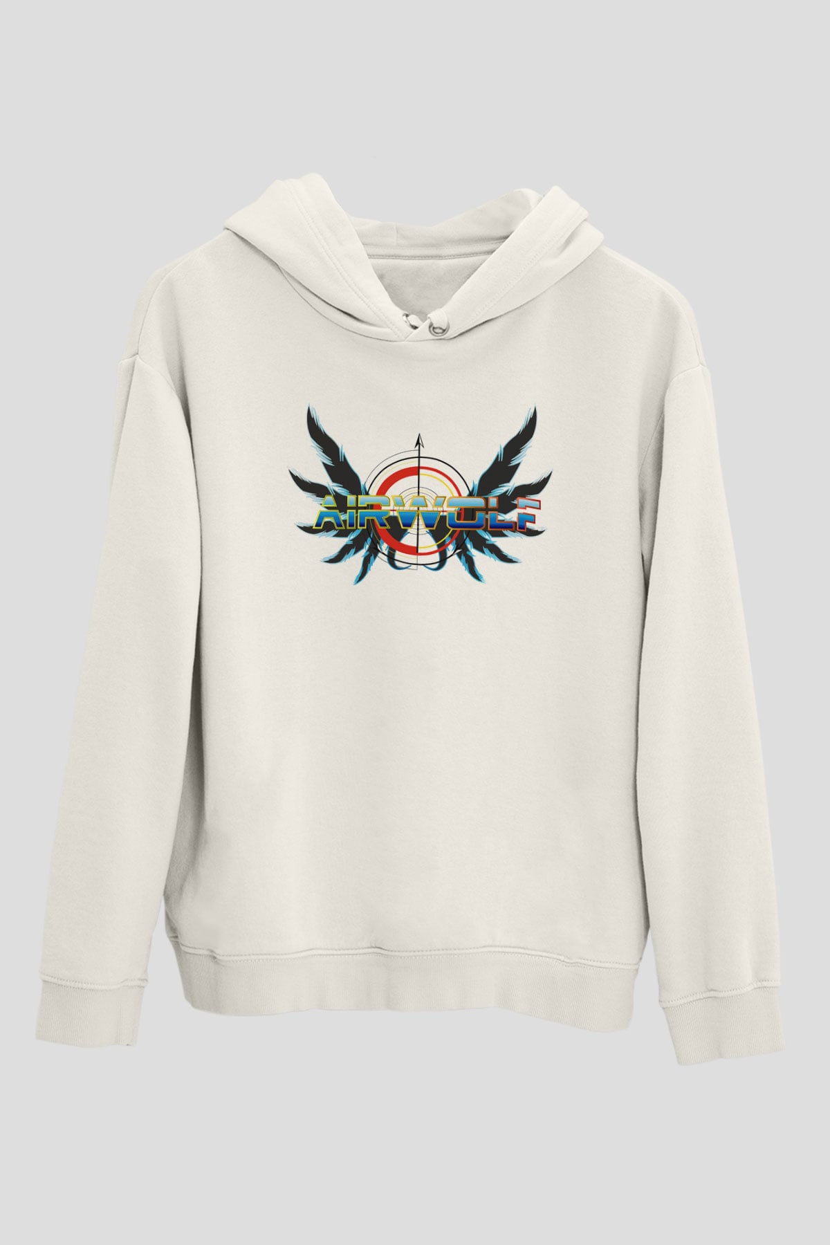 Airwolf Beyaz Unisex Kapşonlu Sweatshirt