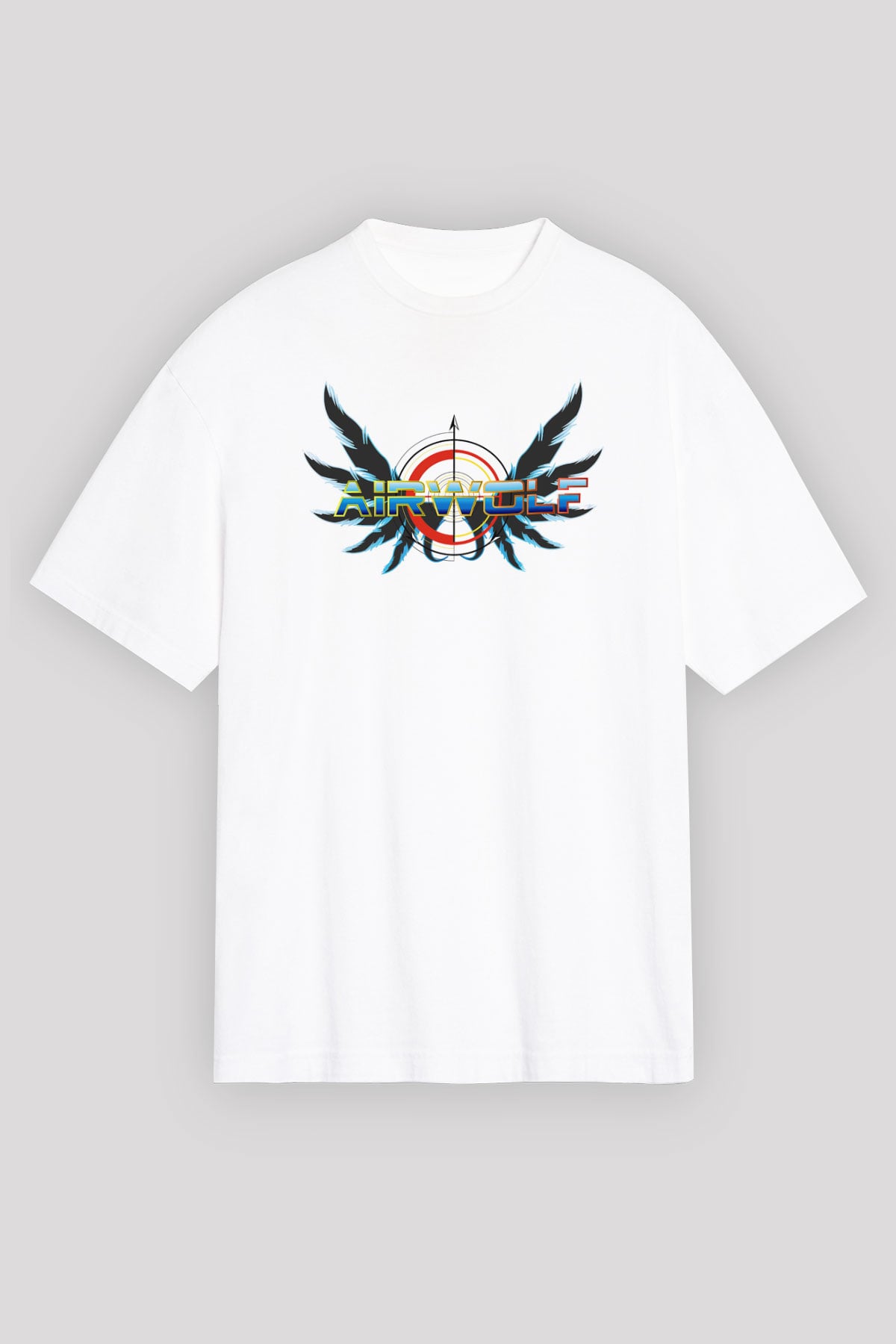 Airwolf Beyaz Unisex Oversize Tişört