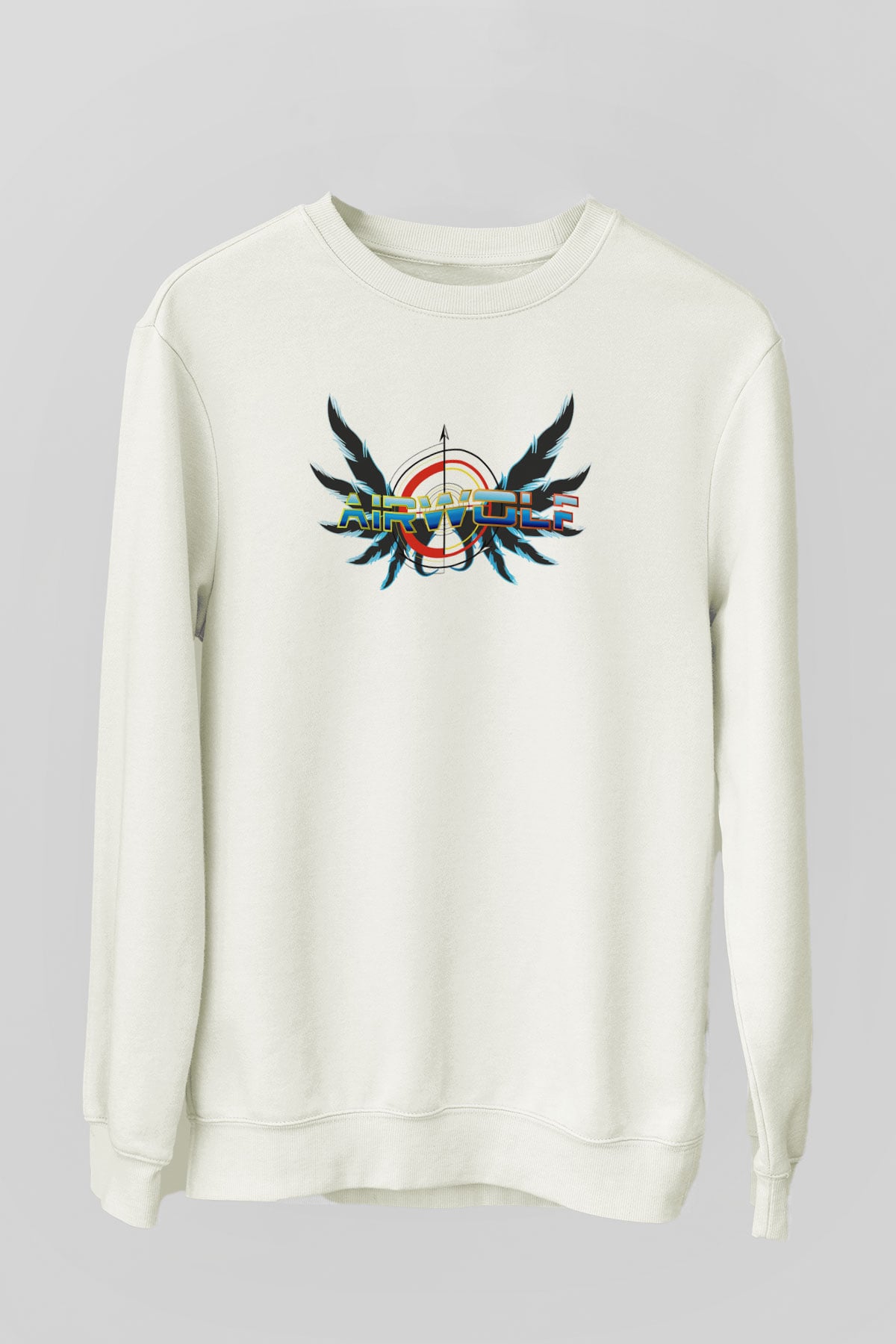 Airwolf Beyaz Unisex Sweatshirt