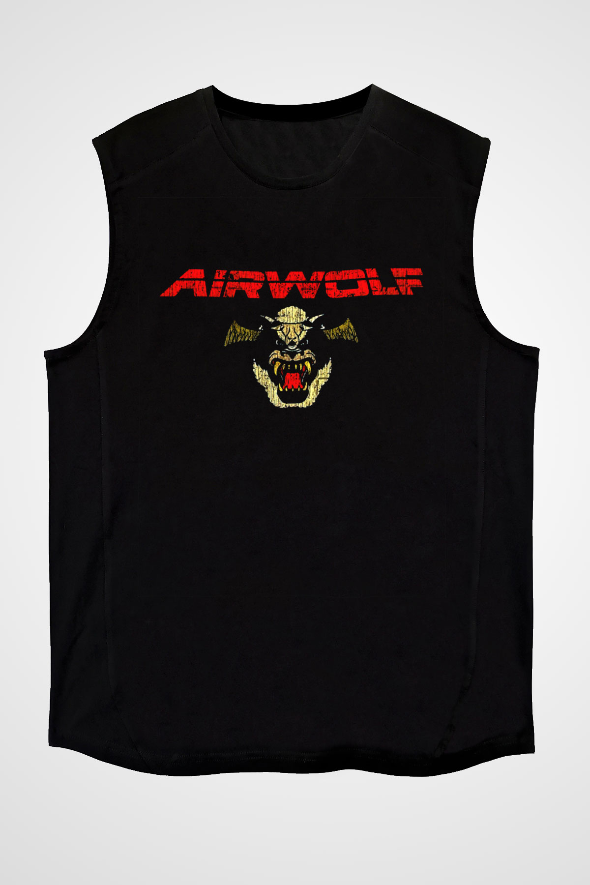 Airwolf Siyah Unisex  Kolsuz Tişört