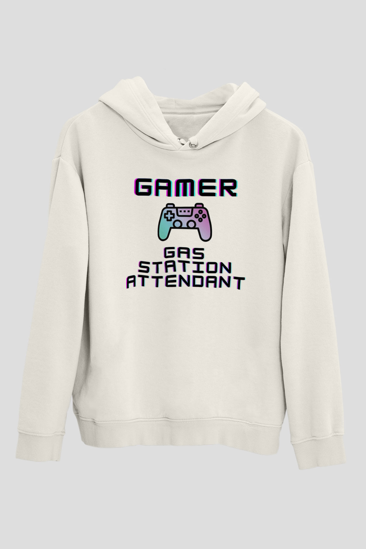 Akaryakıt Beyaz Unisex Kapüşonlu Sweatshirt