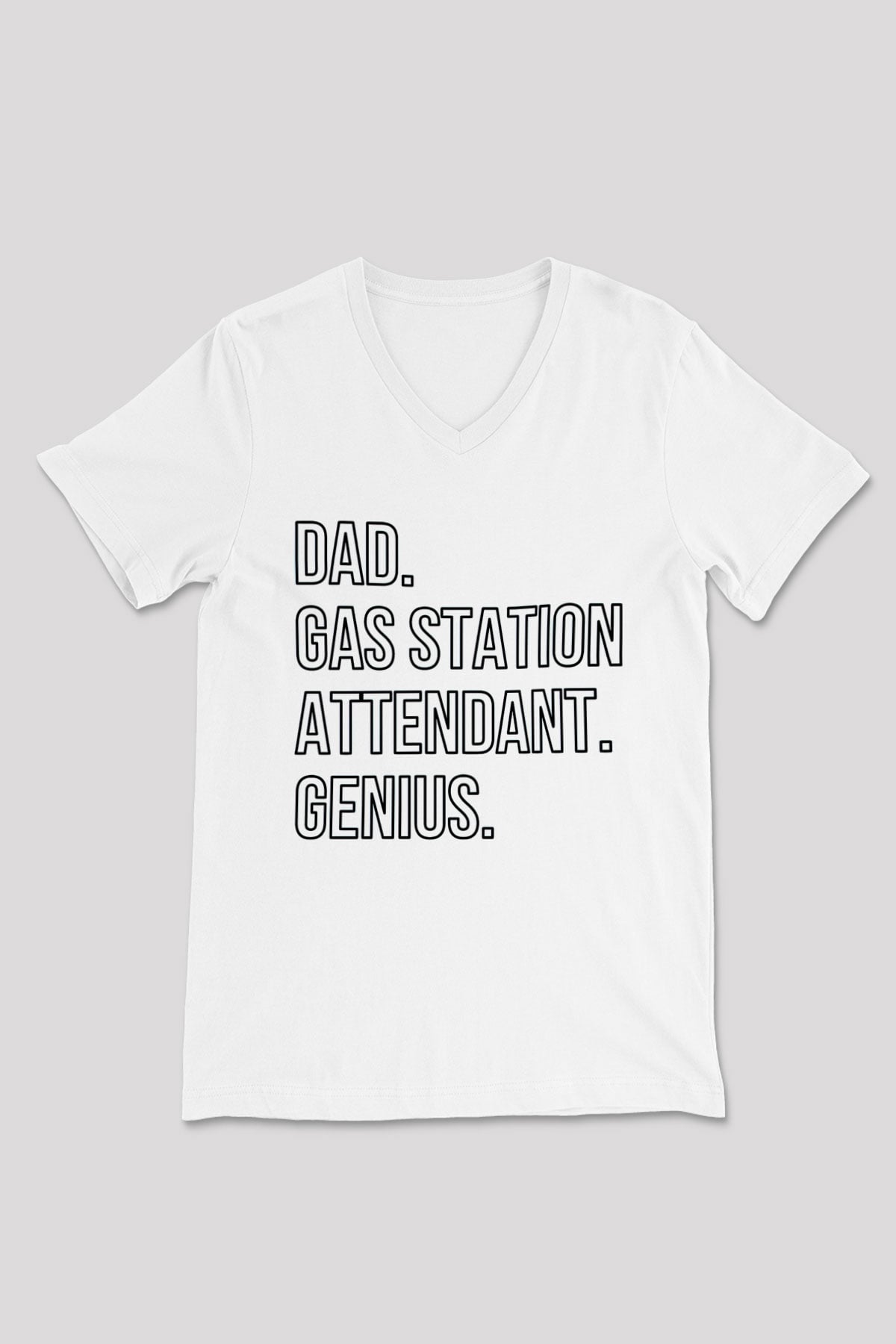 Akaryakıt Beyaz Unisex V Yaka Tişört