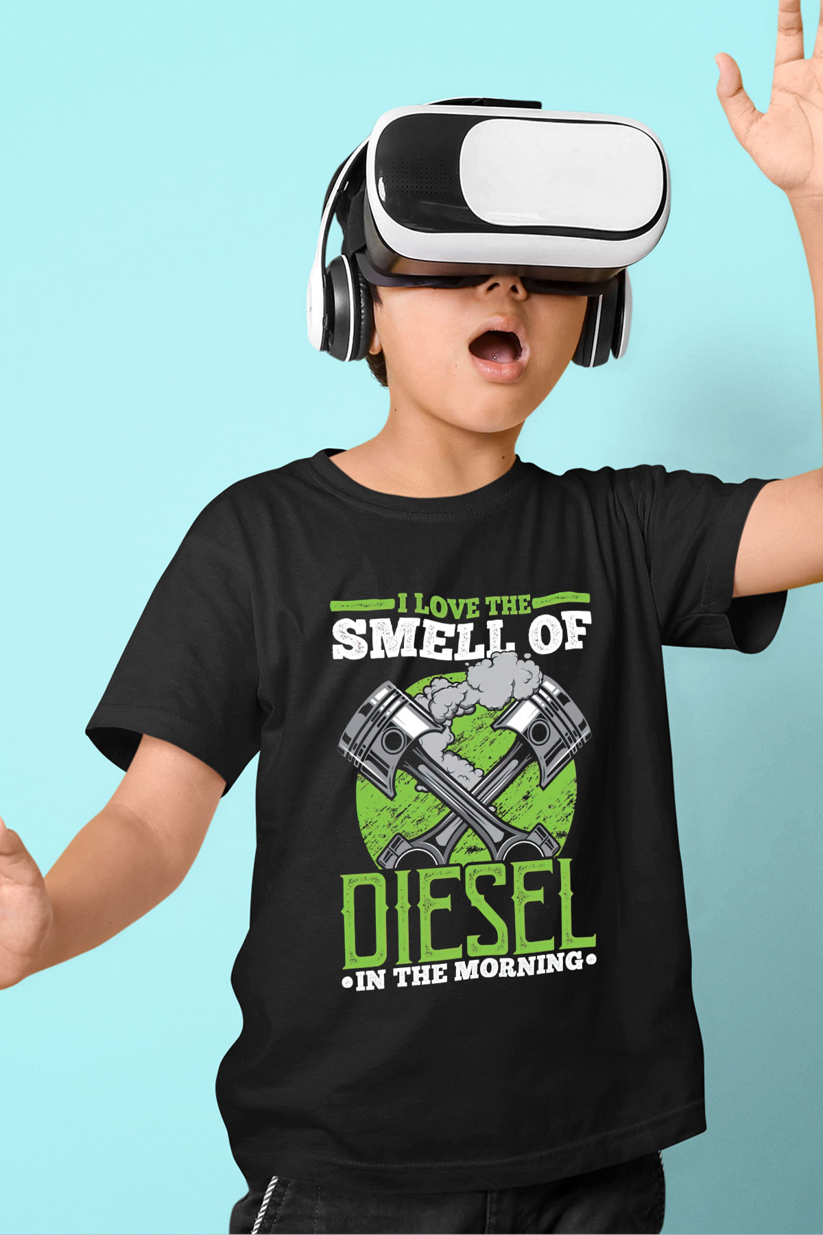 Akaryakıt Siyah Unisex Çocuk Tişört