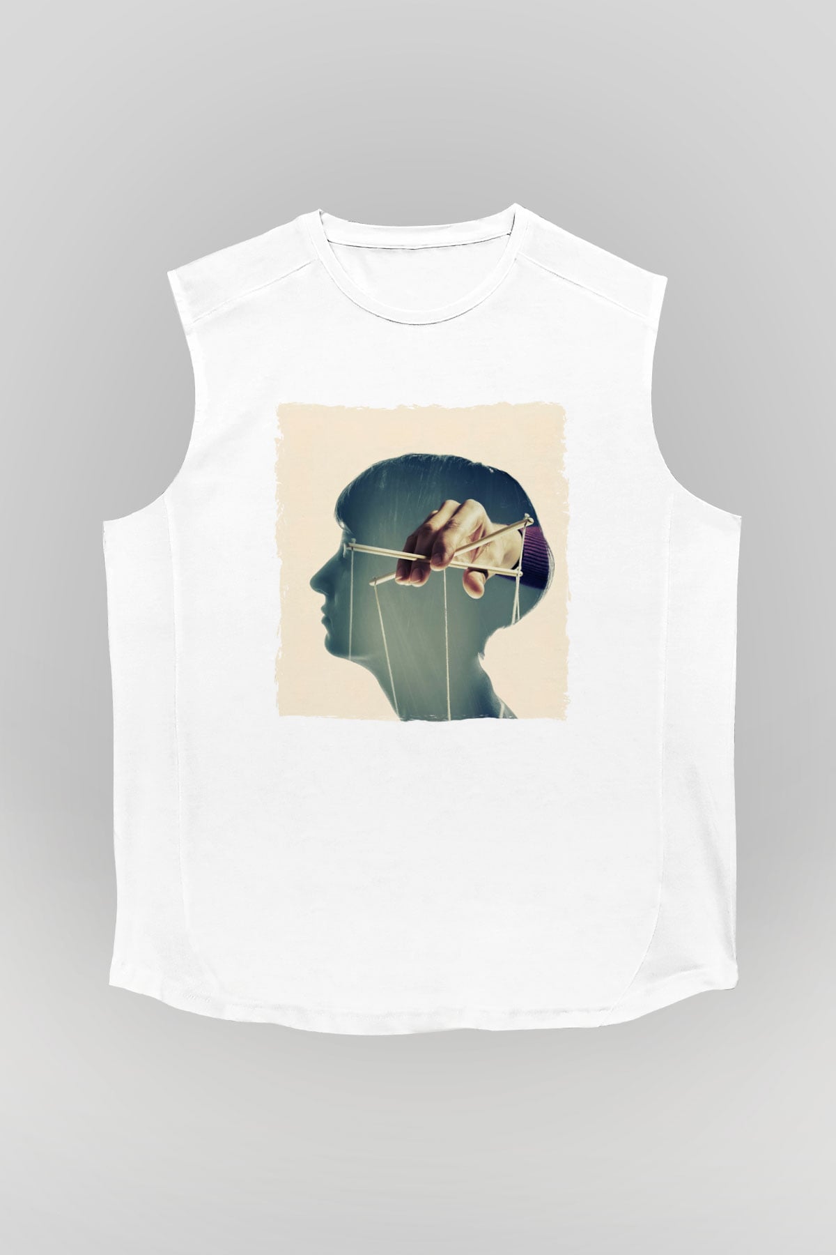 Akıl Oyunları Baskılı Unisex Beyaz  Kolsuz Tişört