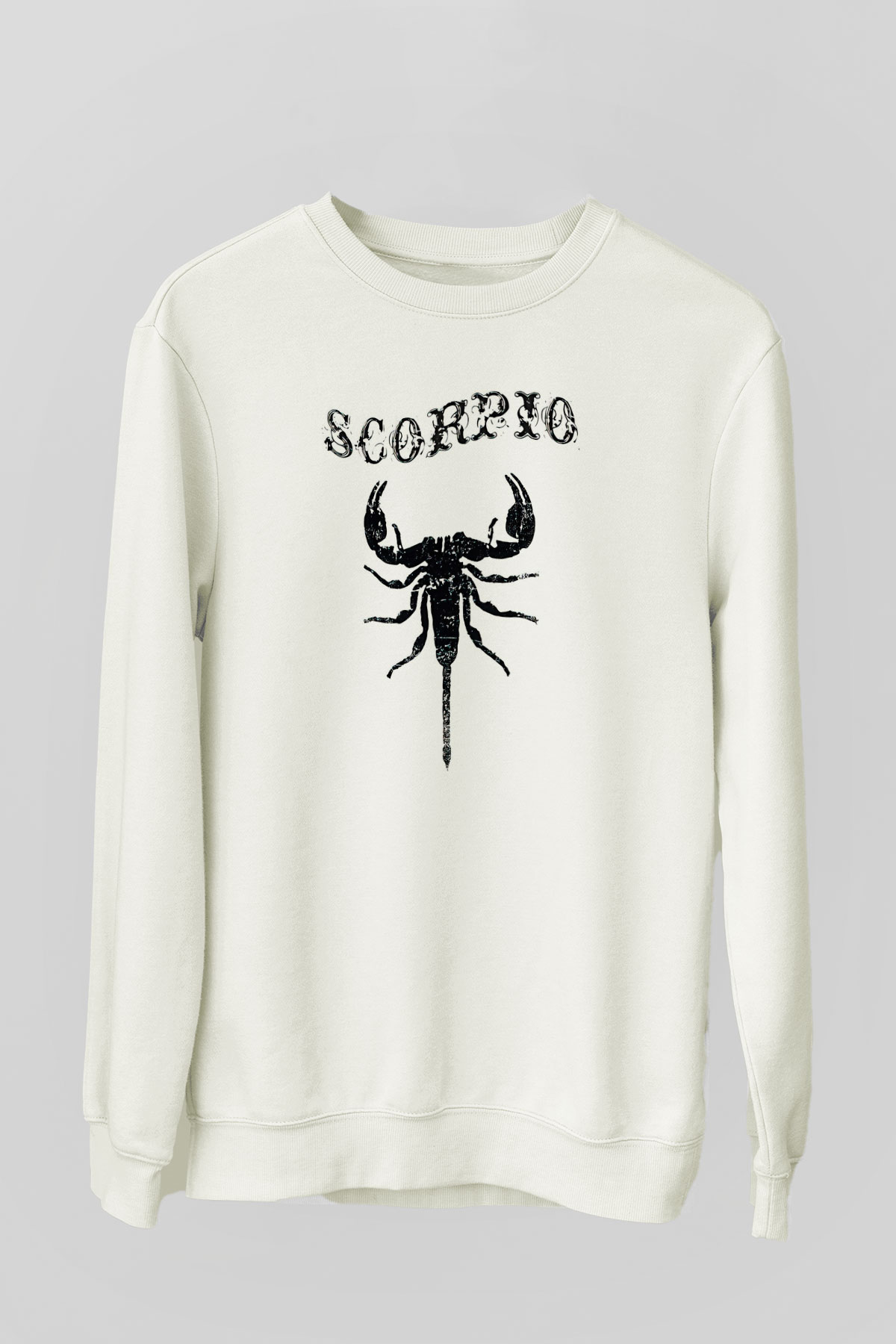 Akrep Burcu Baskılı Beyaz Unisex Sweatshirt