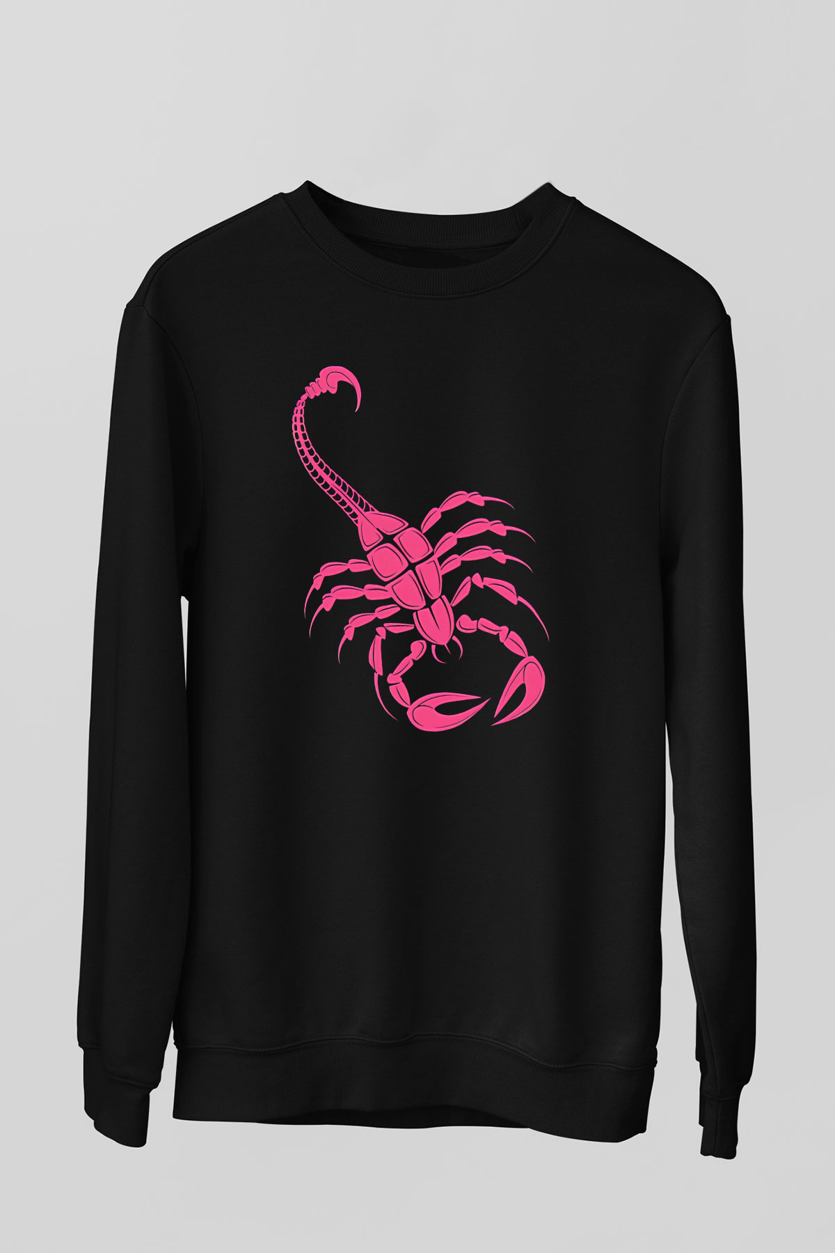 Akrep Burcu Baskılı Unisex Siyah Sweatshirt