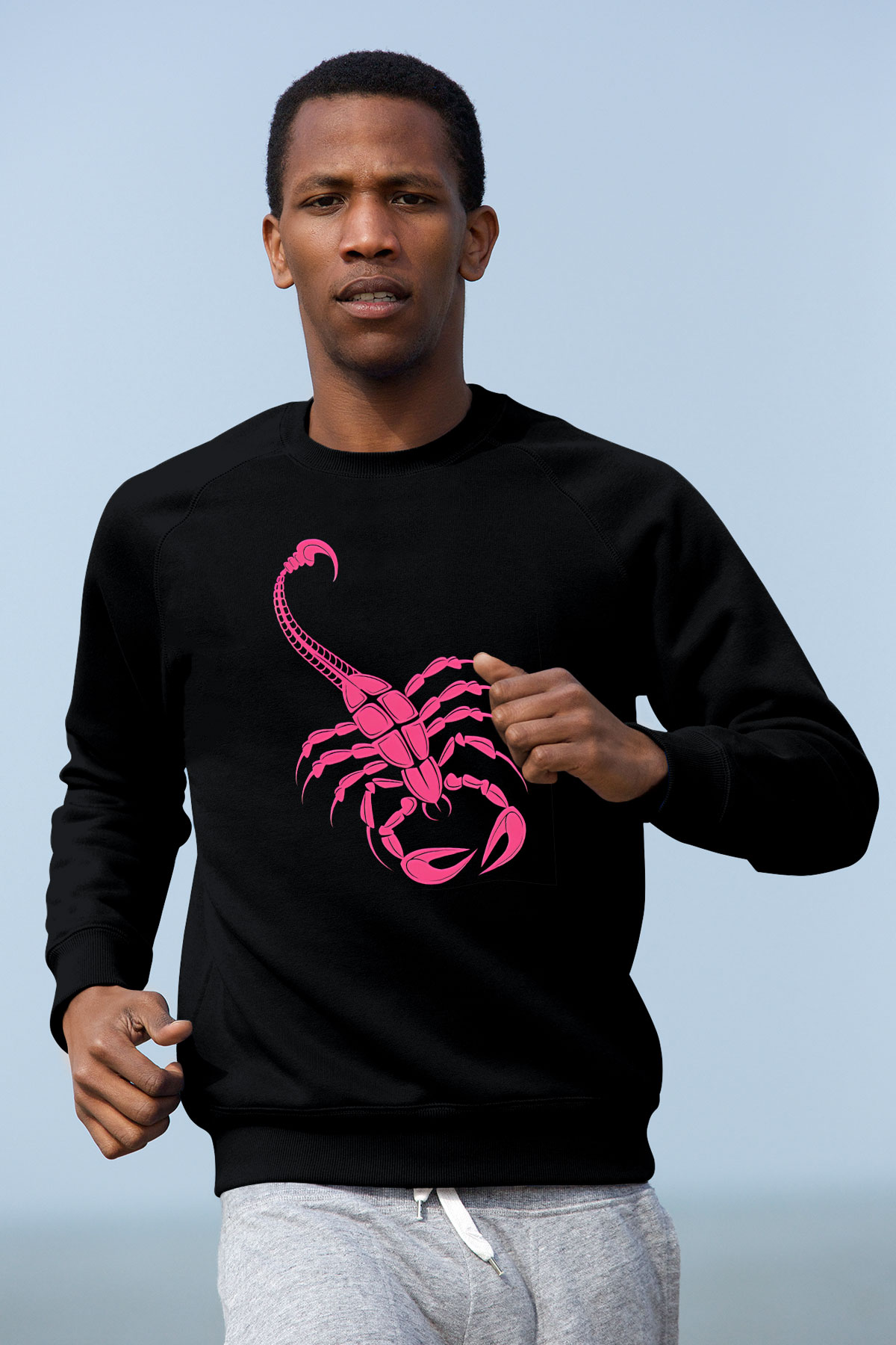 Akrep Burcu Baskılı Unisex Siyah Sweatshirt
