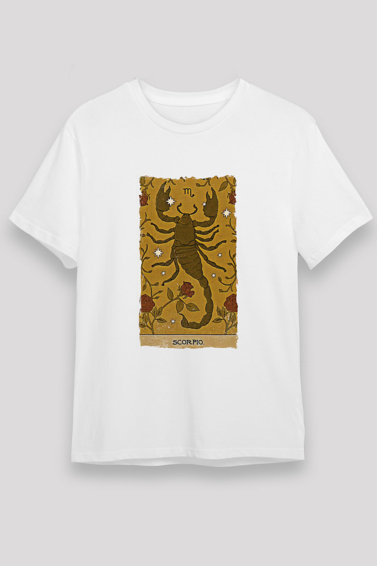 Akrep Burcu Unisex Baskılı Beyaz Tişört - Tshirt