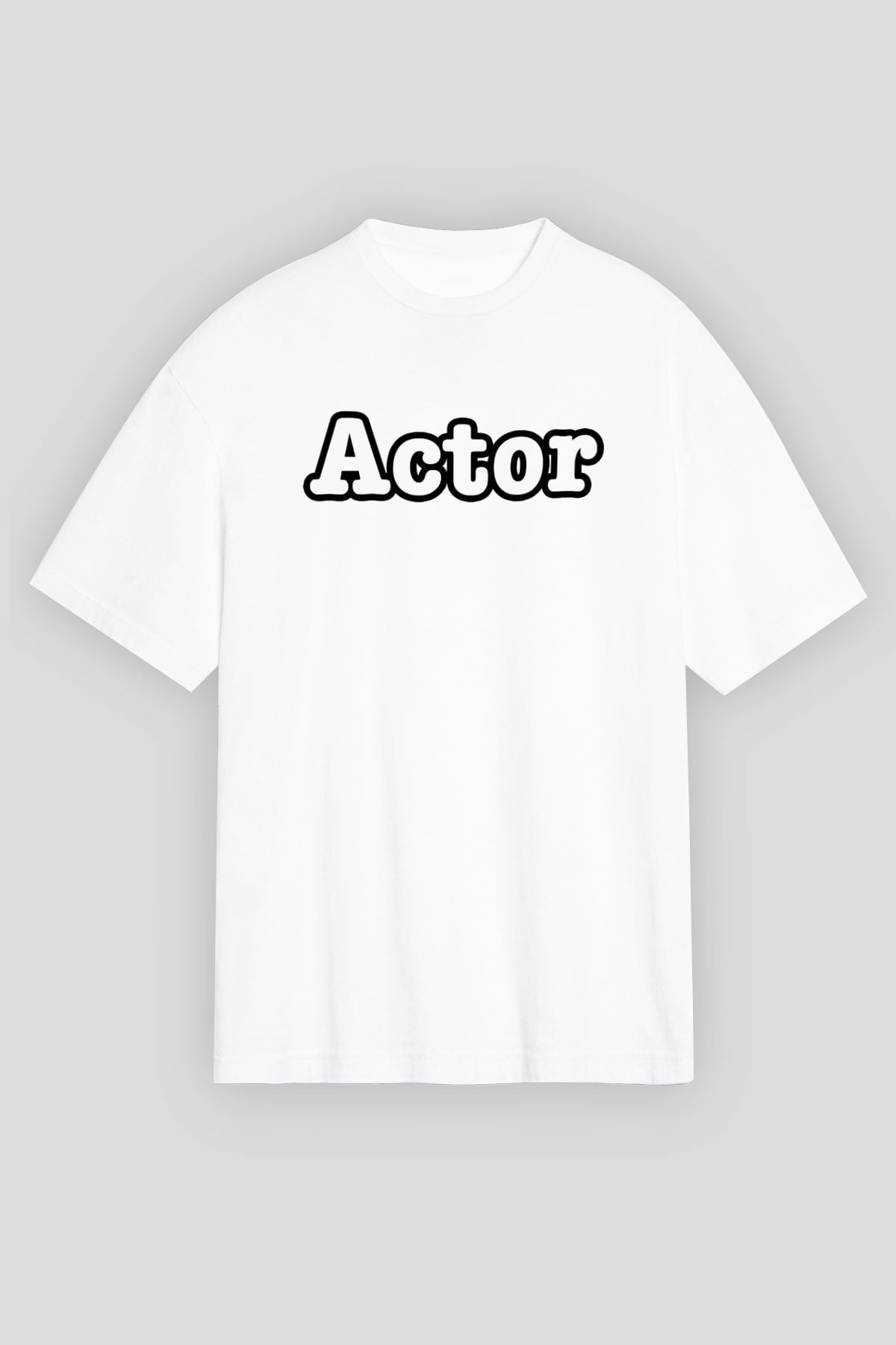 Aktör Beyaz Oversize Tişört Oversize T-shirt - TişörtFabrikası