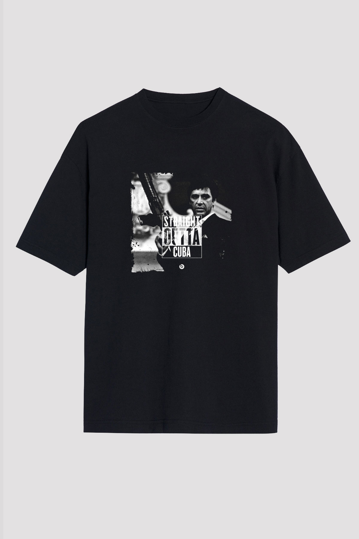 Al Pacino Baskılı Unisex Siyah Oversize Tişört