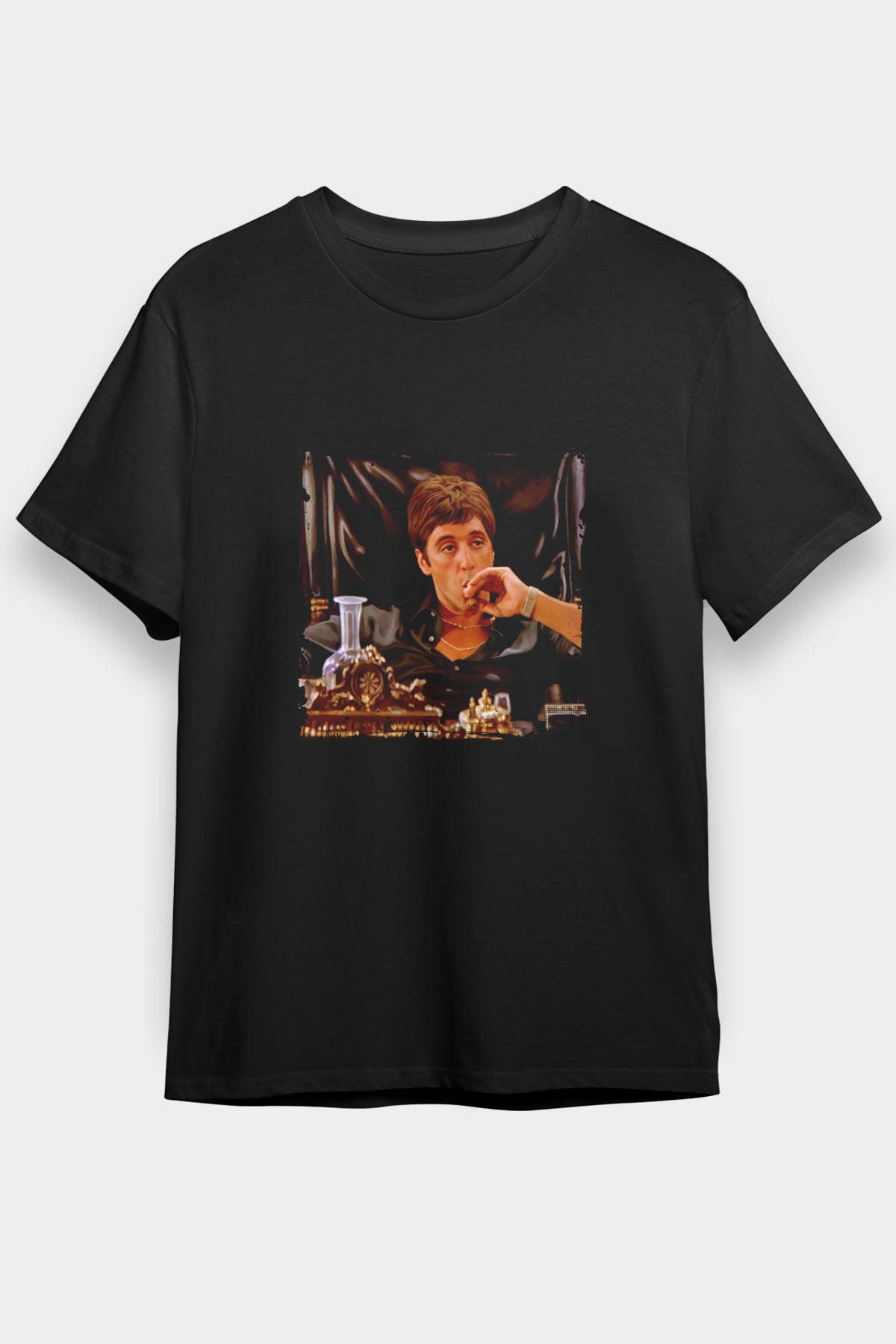 Al Pacino Baskılı Unisex Siyah Tişört