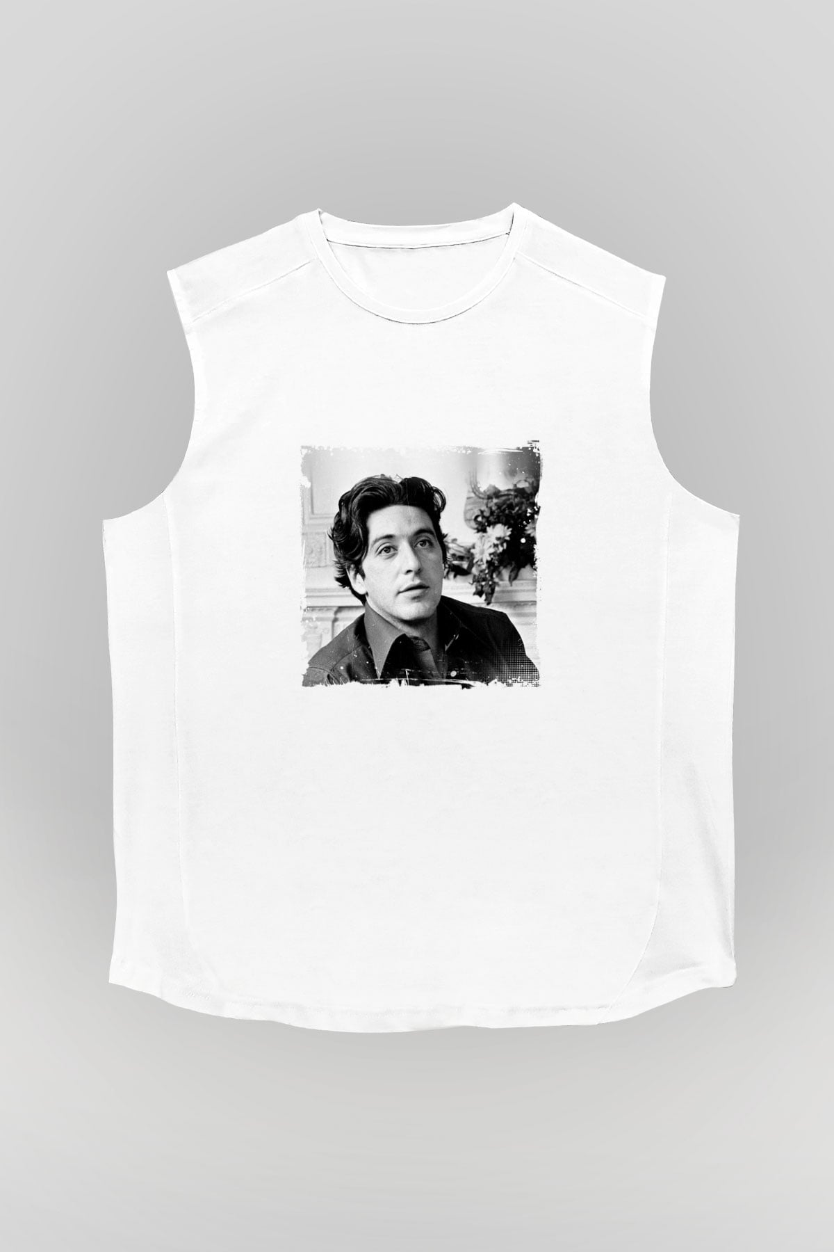 Al Pacino Unisex Baskılı Beyaz Kolsuz Tişört
