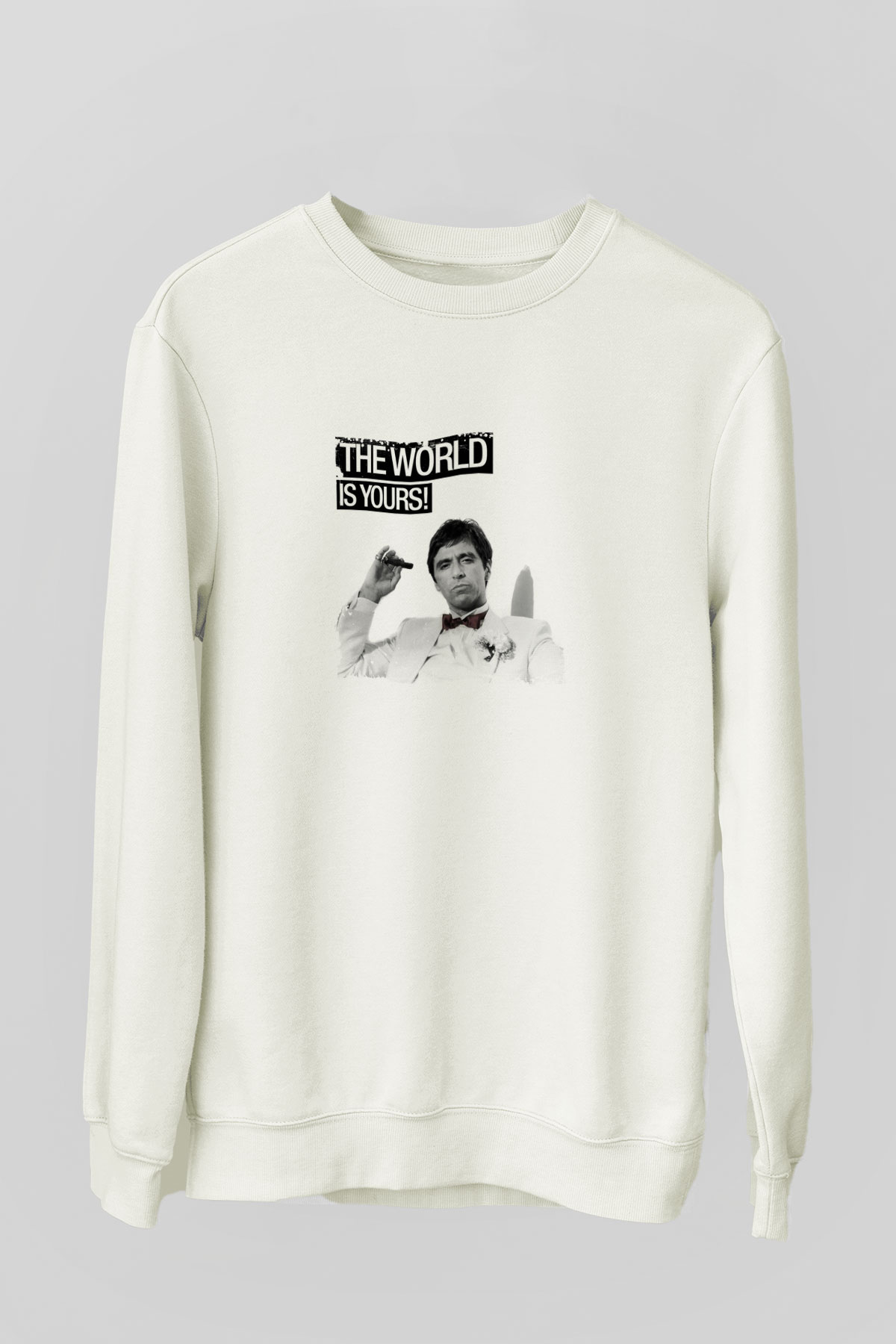 Al Pacino Unisex Baskılı Beyaz Sweatshirt