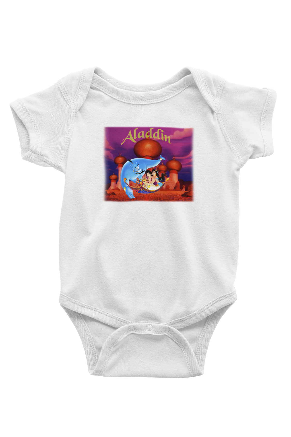 Aladdin Baskılı Beyaz Unisex Bebek Body - Zıbın