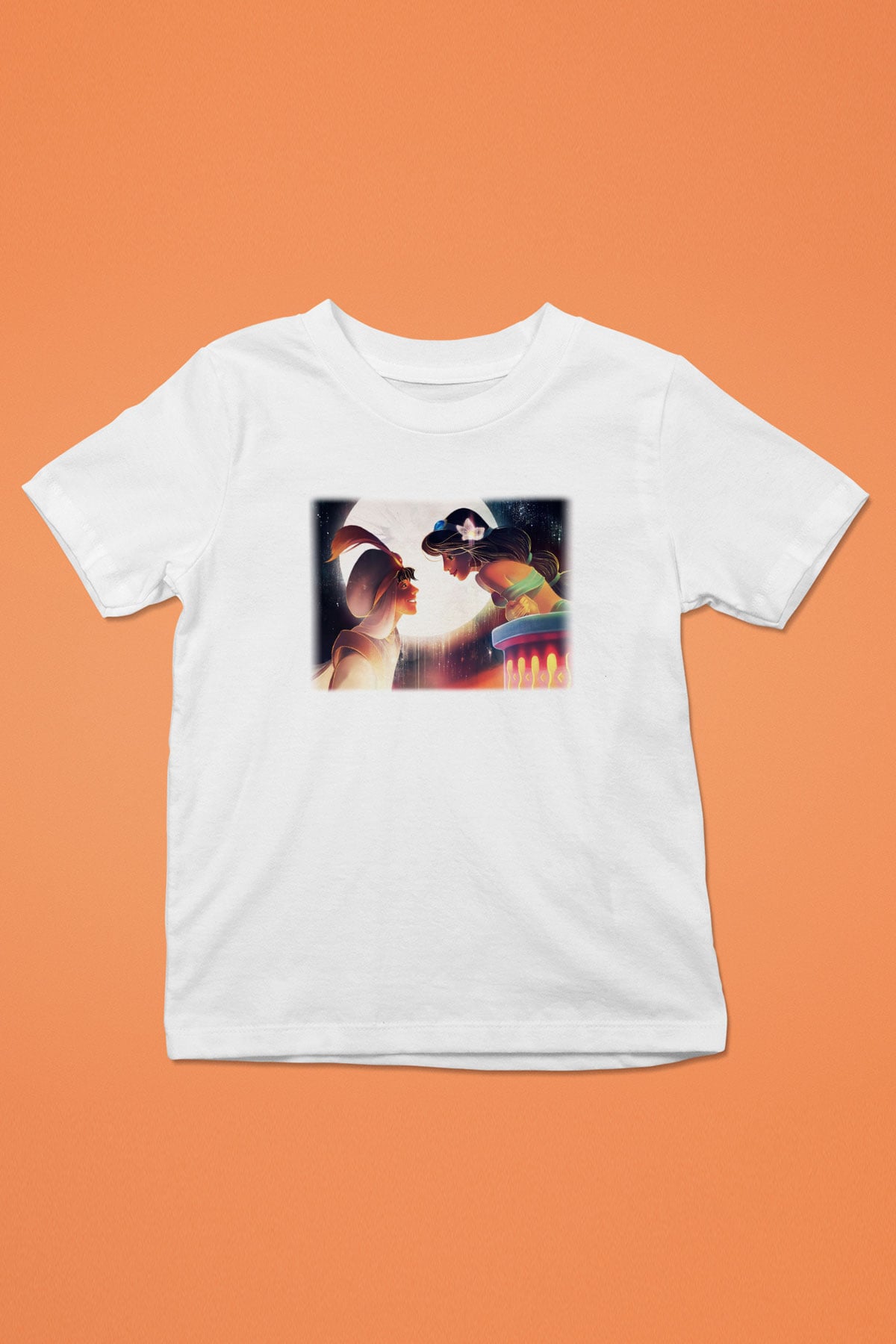 Aladdin Baskılı Beyaz Unisex Çocuk Tişört