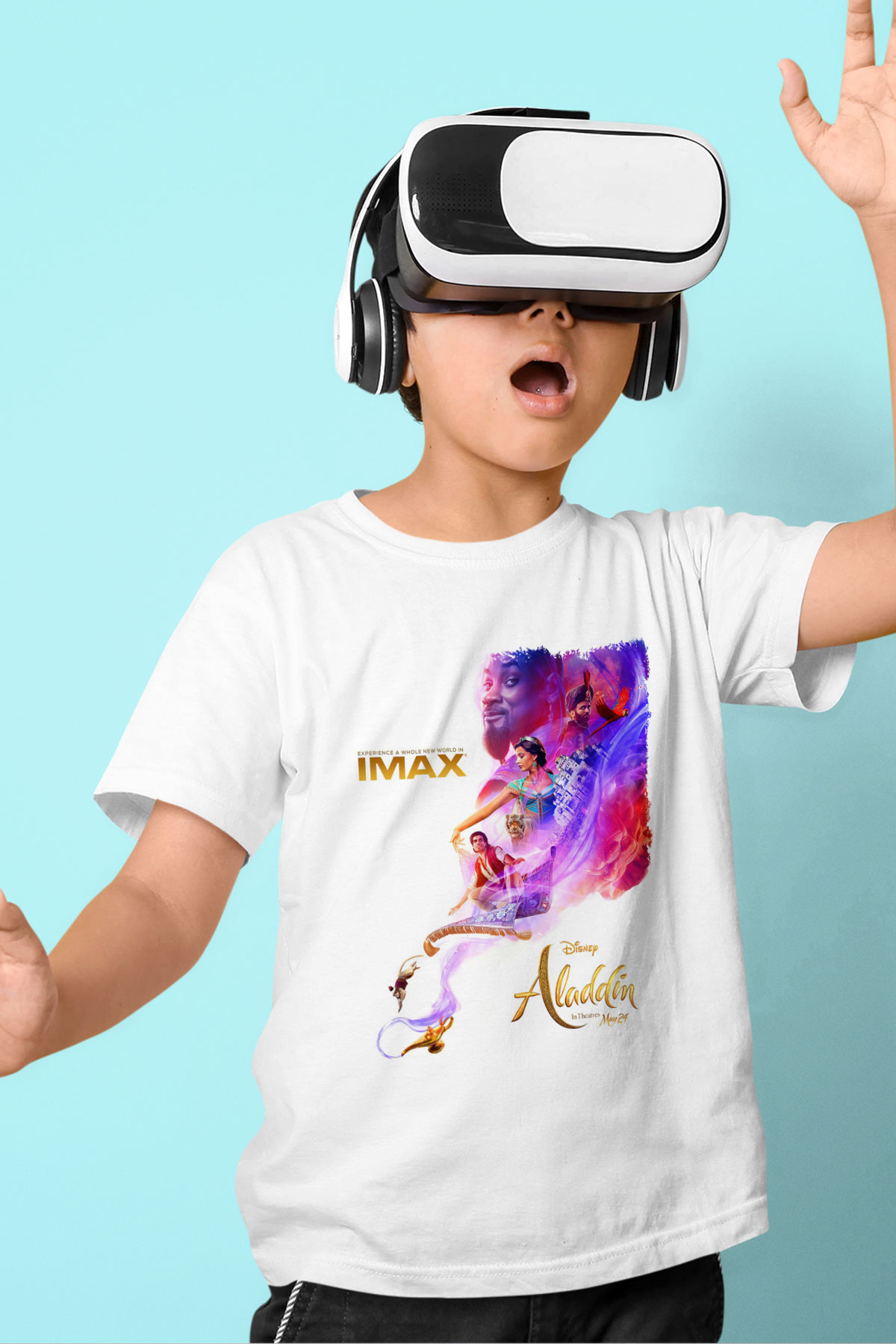 Aladdin Beyaz Unisex Çocuk Tişört