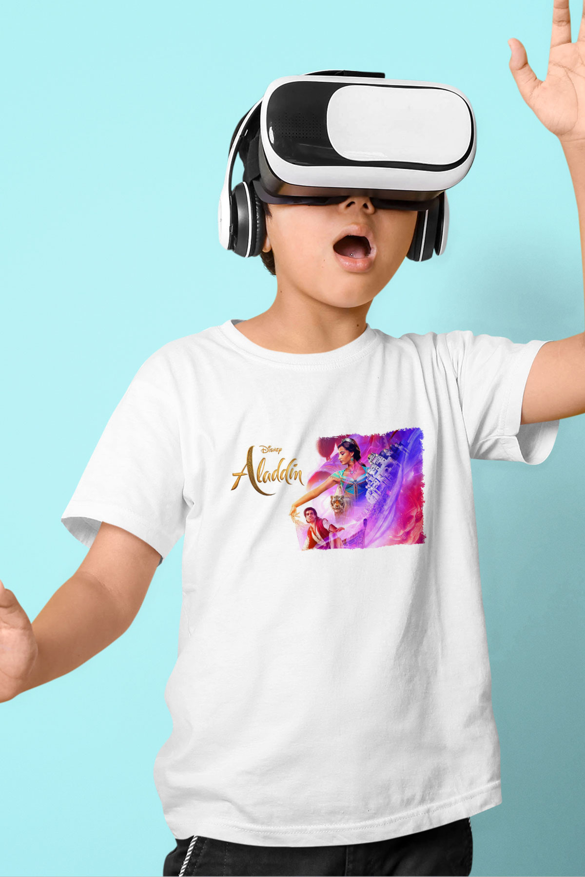Aladdin Beyaz Unisex Çocuk Tişört