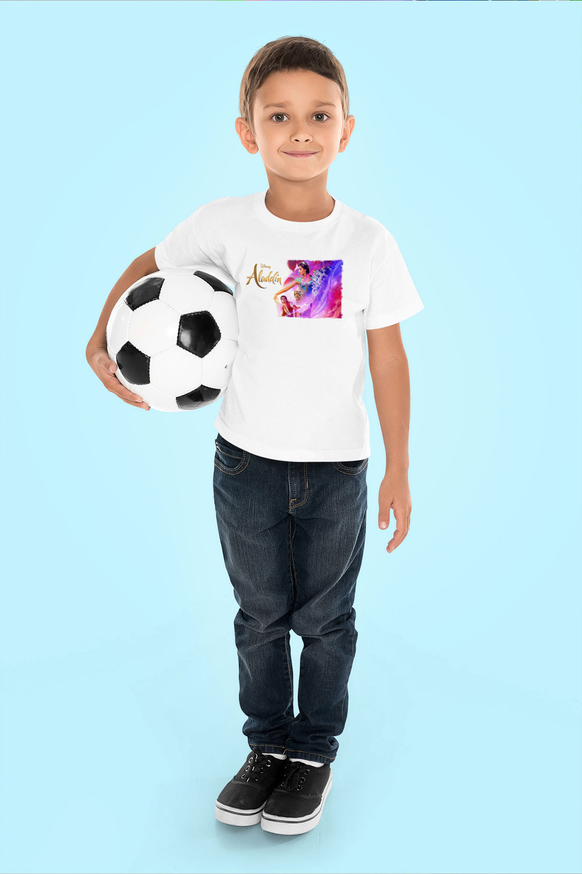 Aladdin Beyaz Unisex Çocuk Tişört