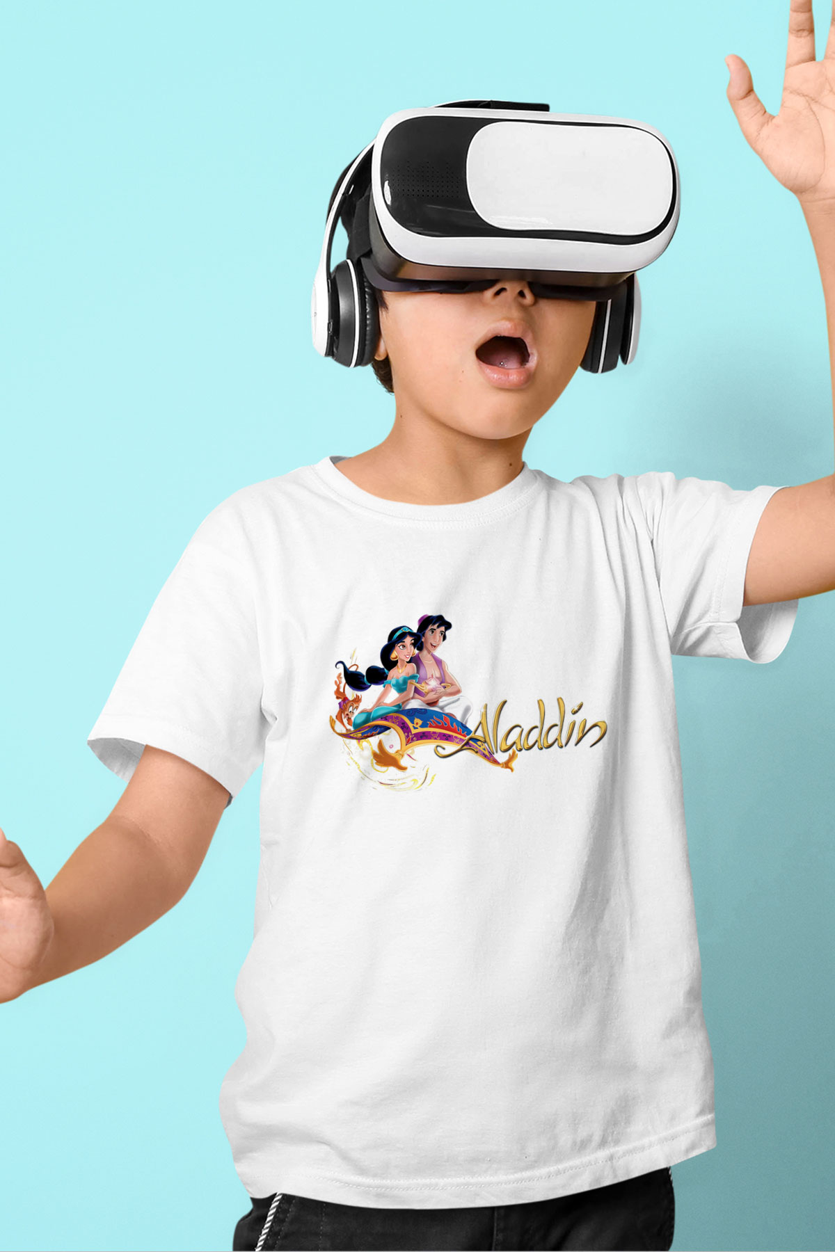 Aladdin Beyaz Unisex Çocuk Tişört