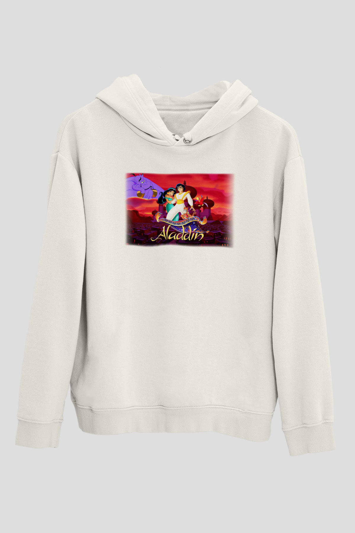 Aladdin Beyaz Unisex Hoodie