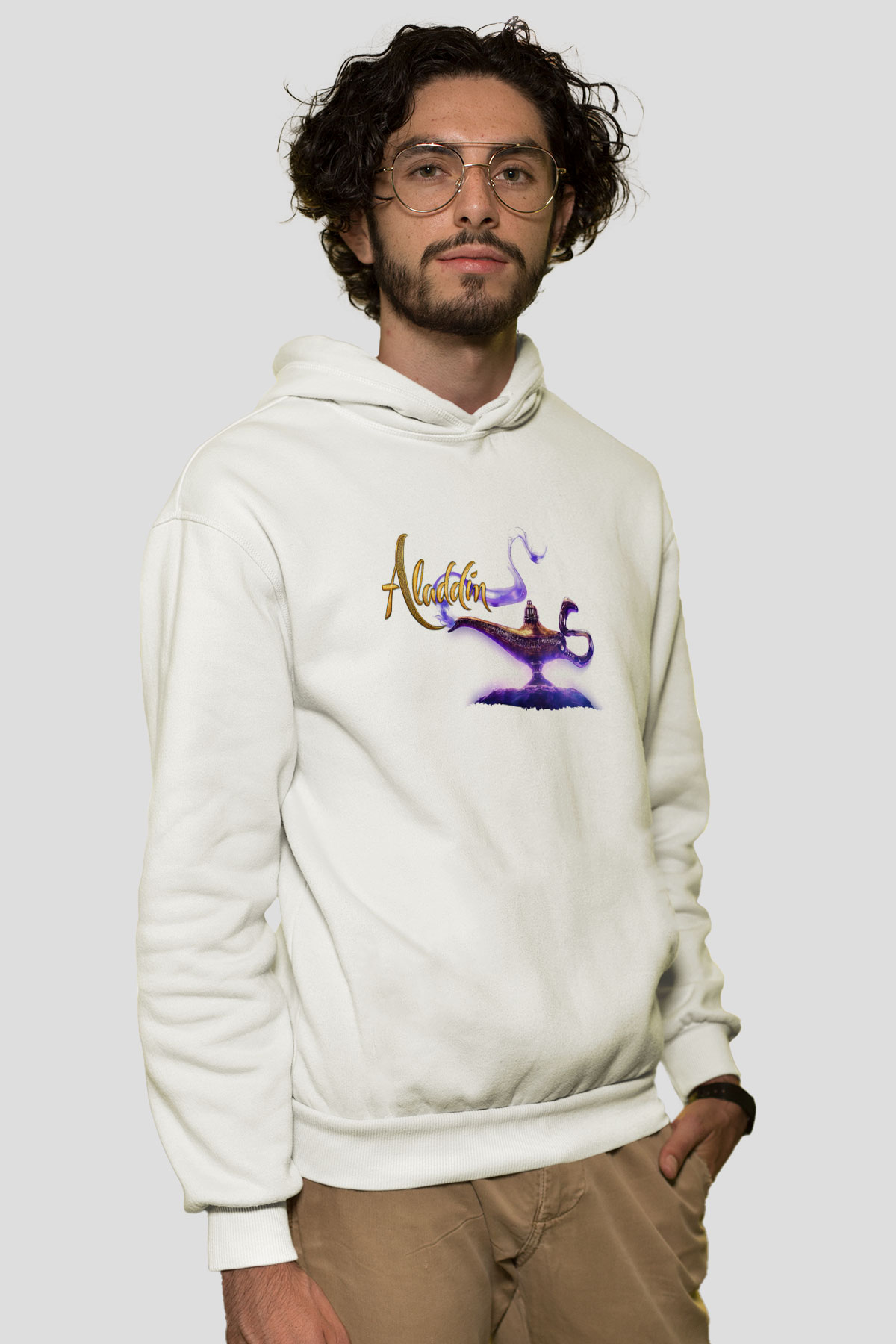 Aladdin Beyaz Unisex Hoodie