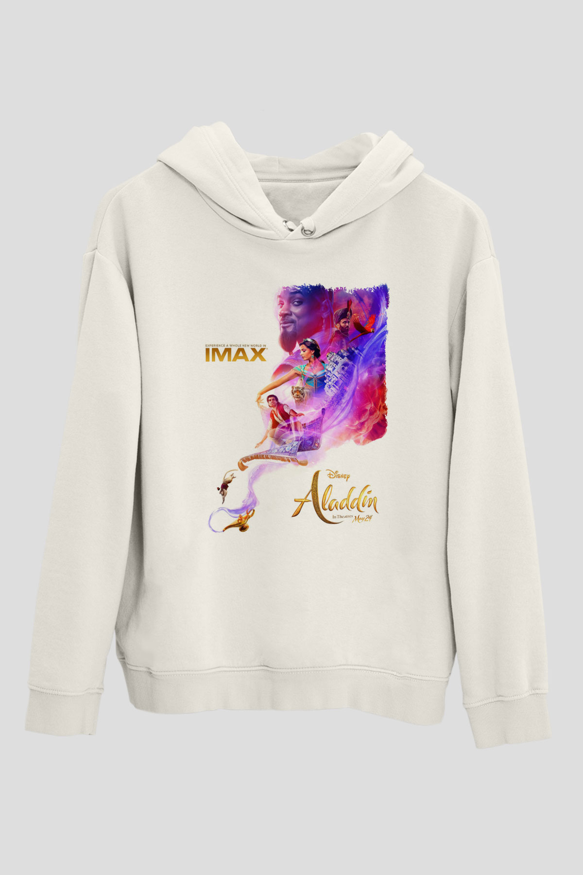 Aladdin Beyaz Unisex Hoodie