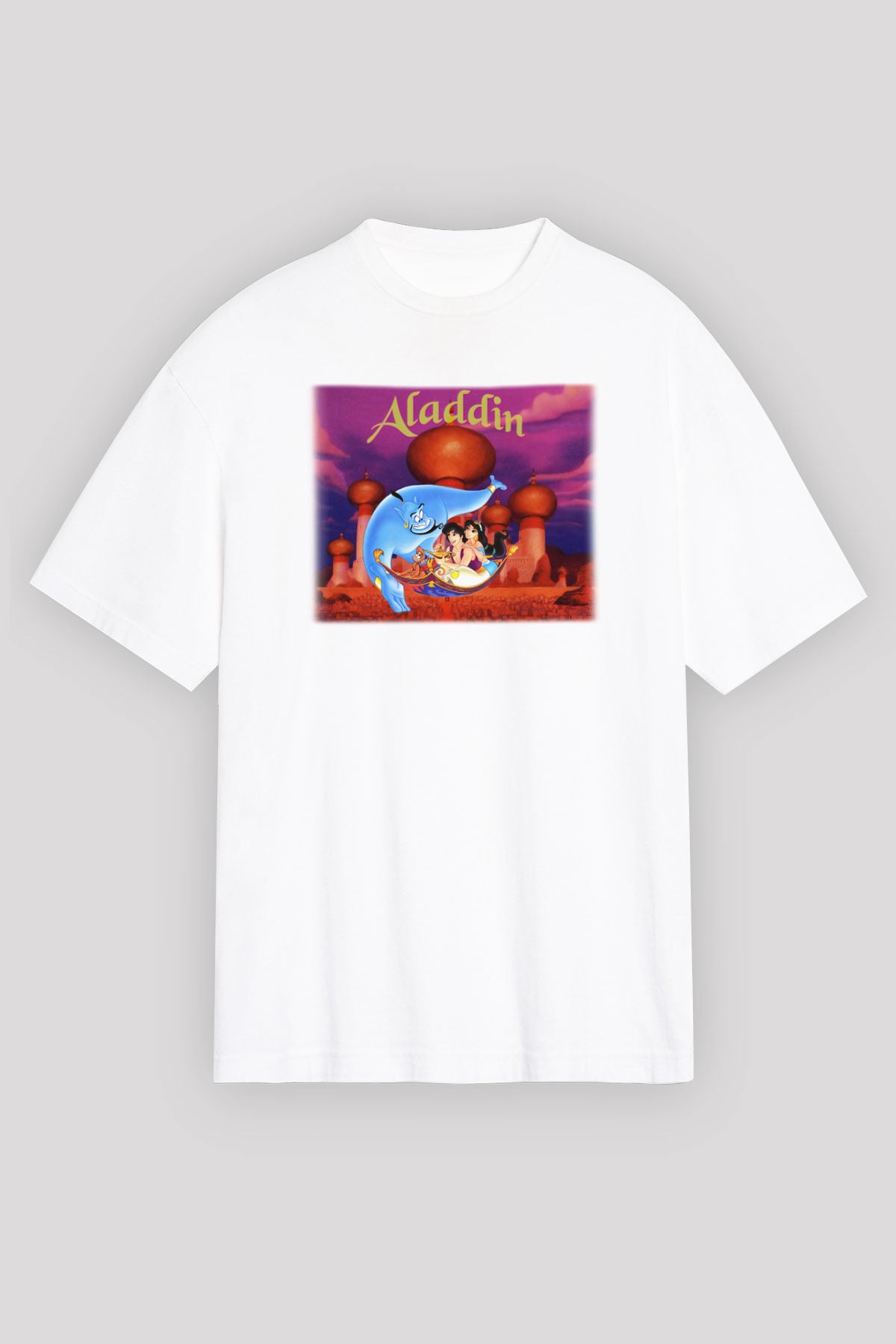 Aladdin Beyaz Unisex Oversize Tişört T-Shirt
