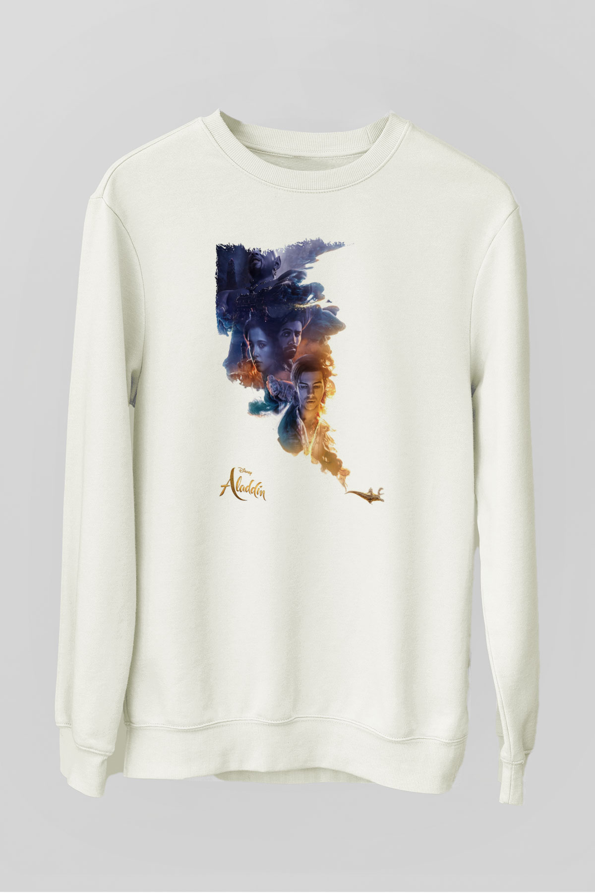 Aladdin Beyaz Unisex Sweatshirt