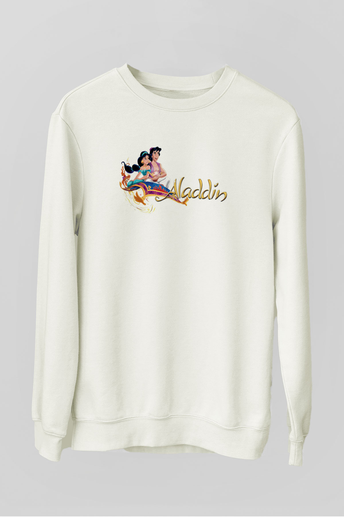 Aladdin Beyaz Unisex Sweatshirt