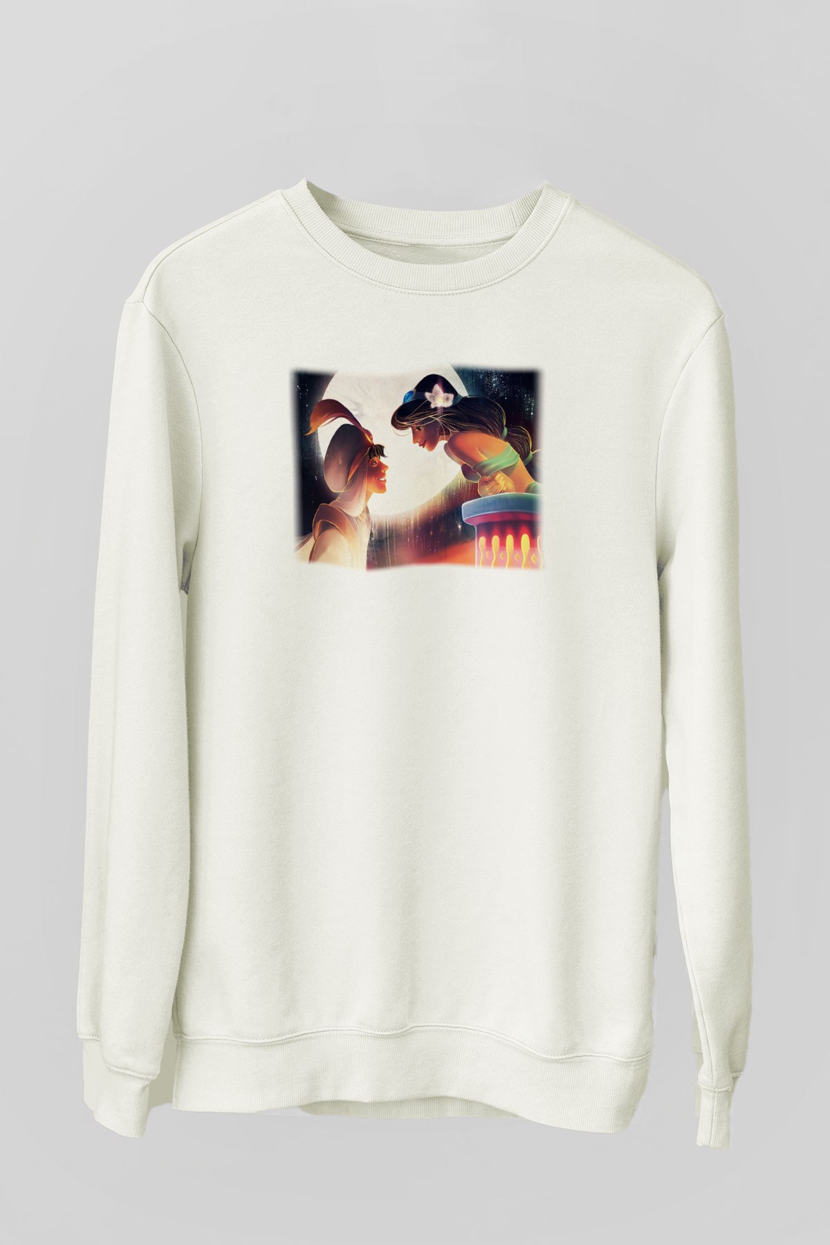 Aladdin Beyaz Unisex Sweatshirt