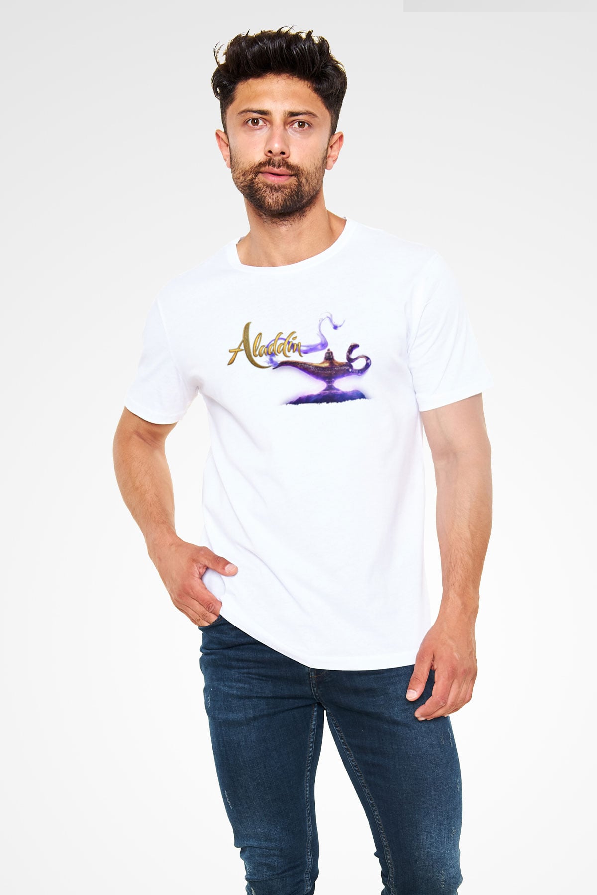 Aladdin Beyaz Unisex Tişört T-Shirt