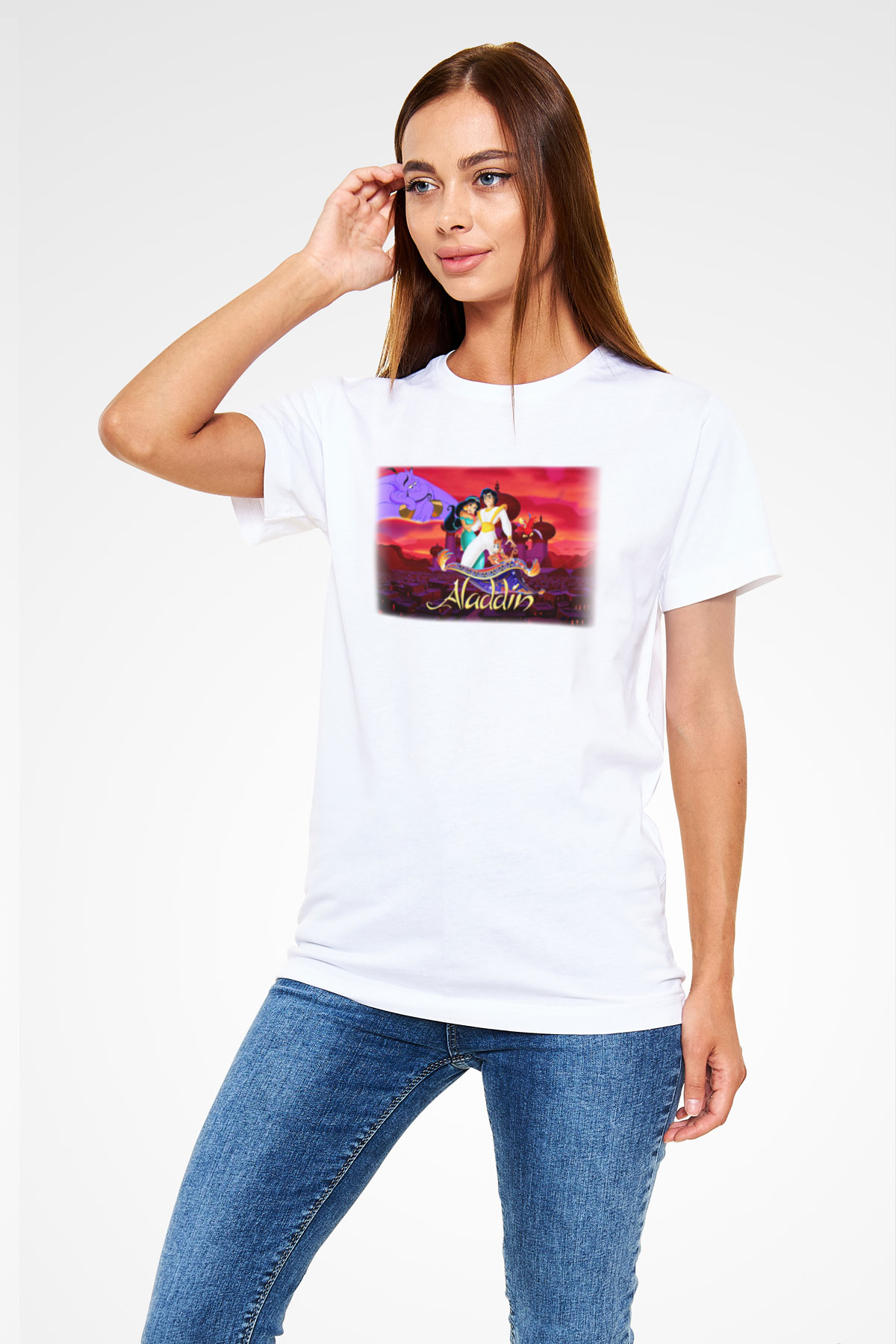 Aladdin Beyaz Unisex Tişört T-Shirt