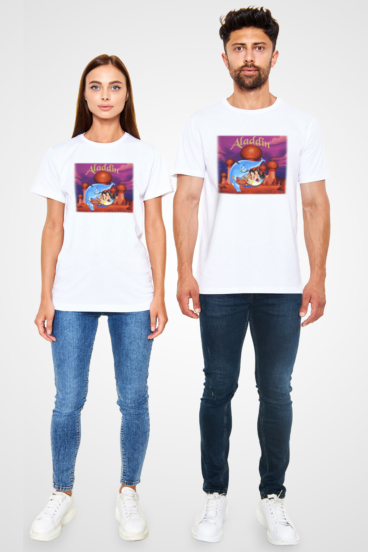 Aladdin Beyaz Unisex Tişört T-Shirt