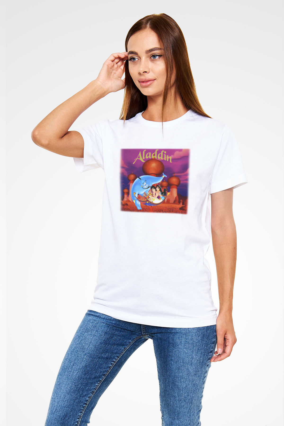 Aladdin Beyaz Unisex Tişört T-Shirt
