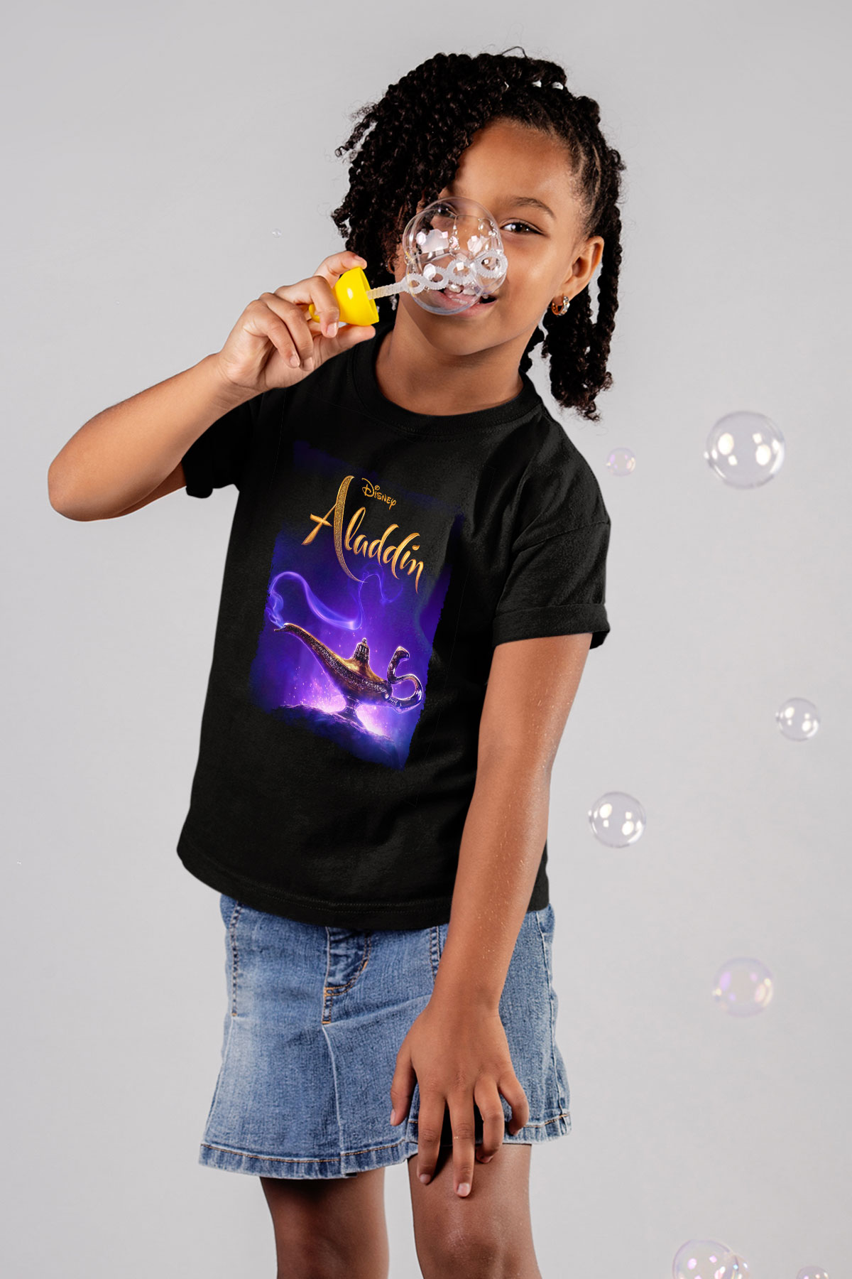 Aladdin Siyah Unisex Çocuk Tişört