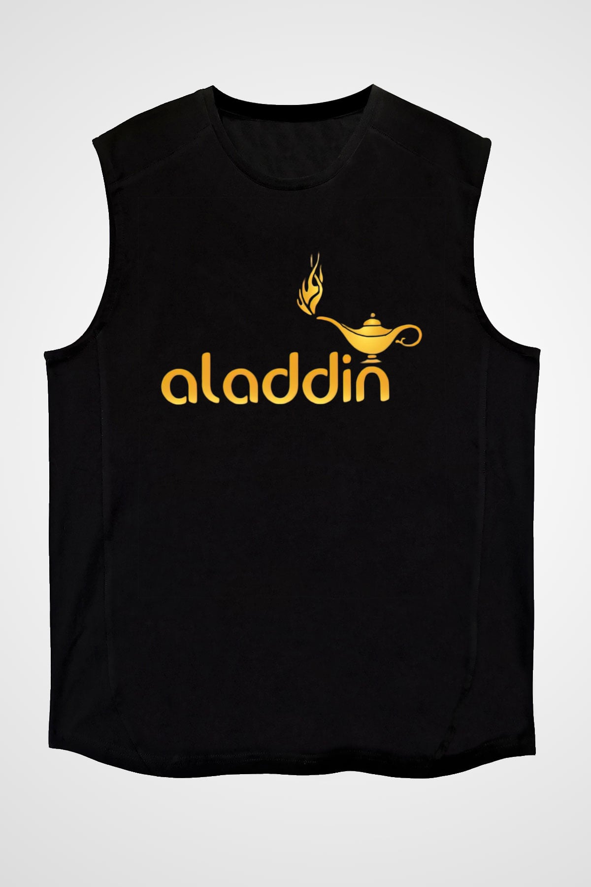 Aladdin Siyah Unisex Kolsuz Tişört