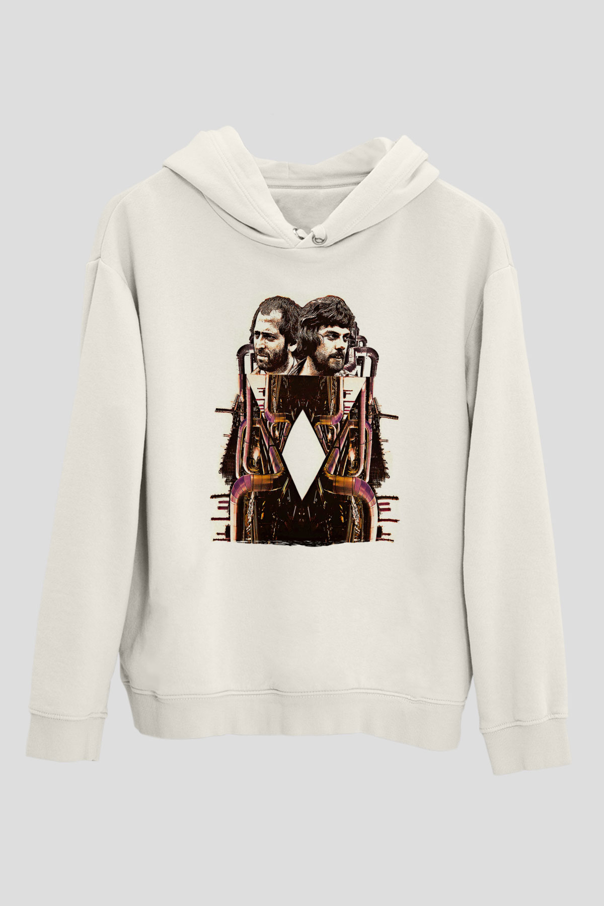 Alan Persons Project Baskılı Beyaz Unisex Kapüşonlu Sweatshirt