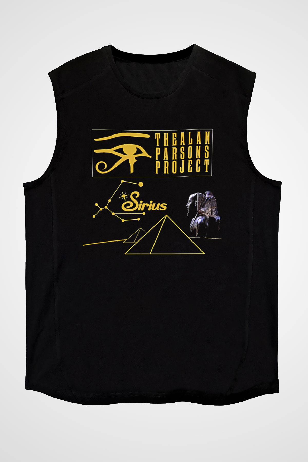 Alan Persons Project Baskılı Unisex Siyah Kolsuz Tişört - Tshirt