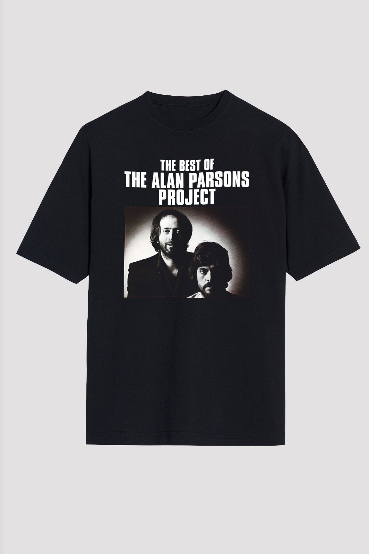 Alan Persons Project Baskılı Unisex Siyah Oversize Tişört - Tshirt