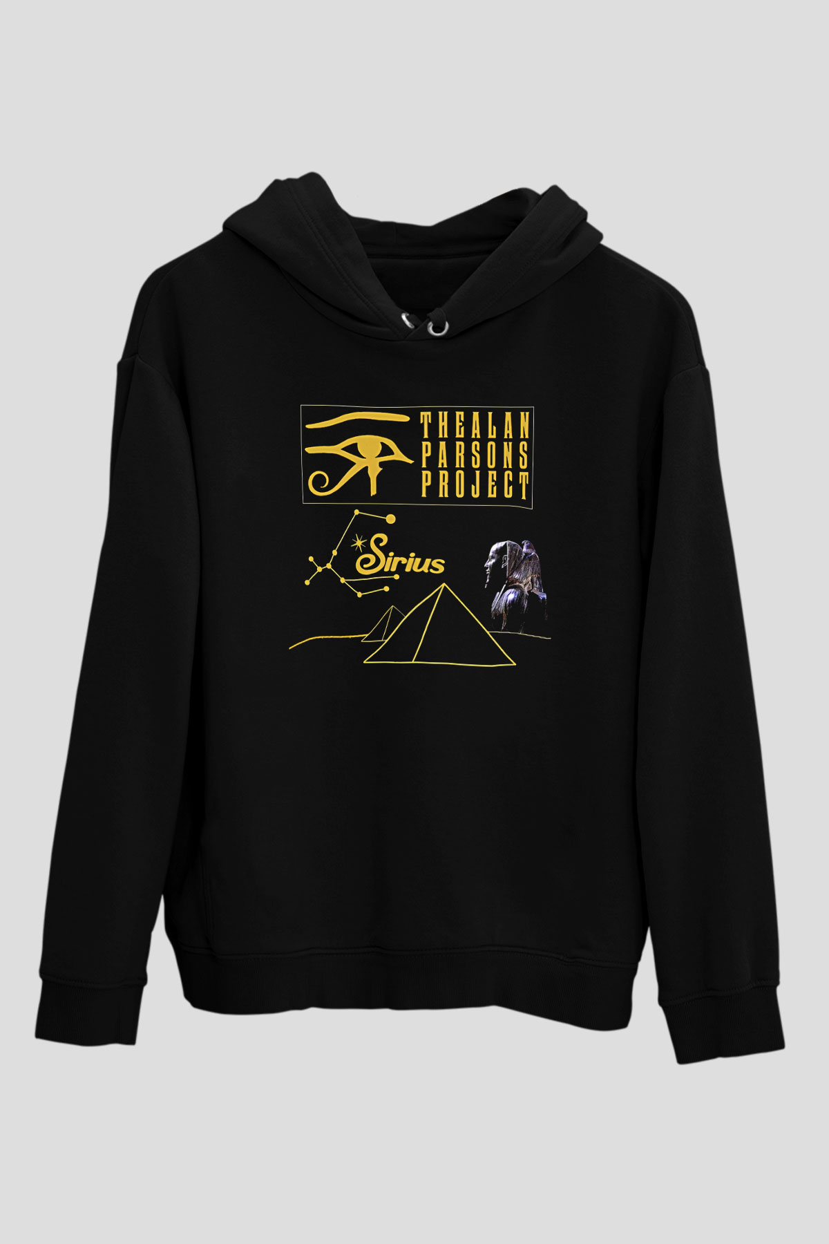 Alan Persons Project Baskılı Unisex Siyah Kapüşonlu Sweatshirt